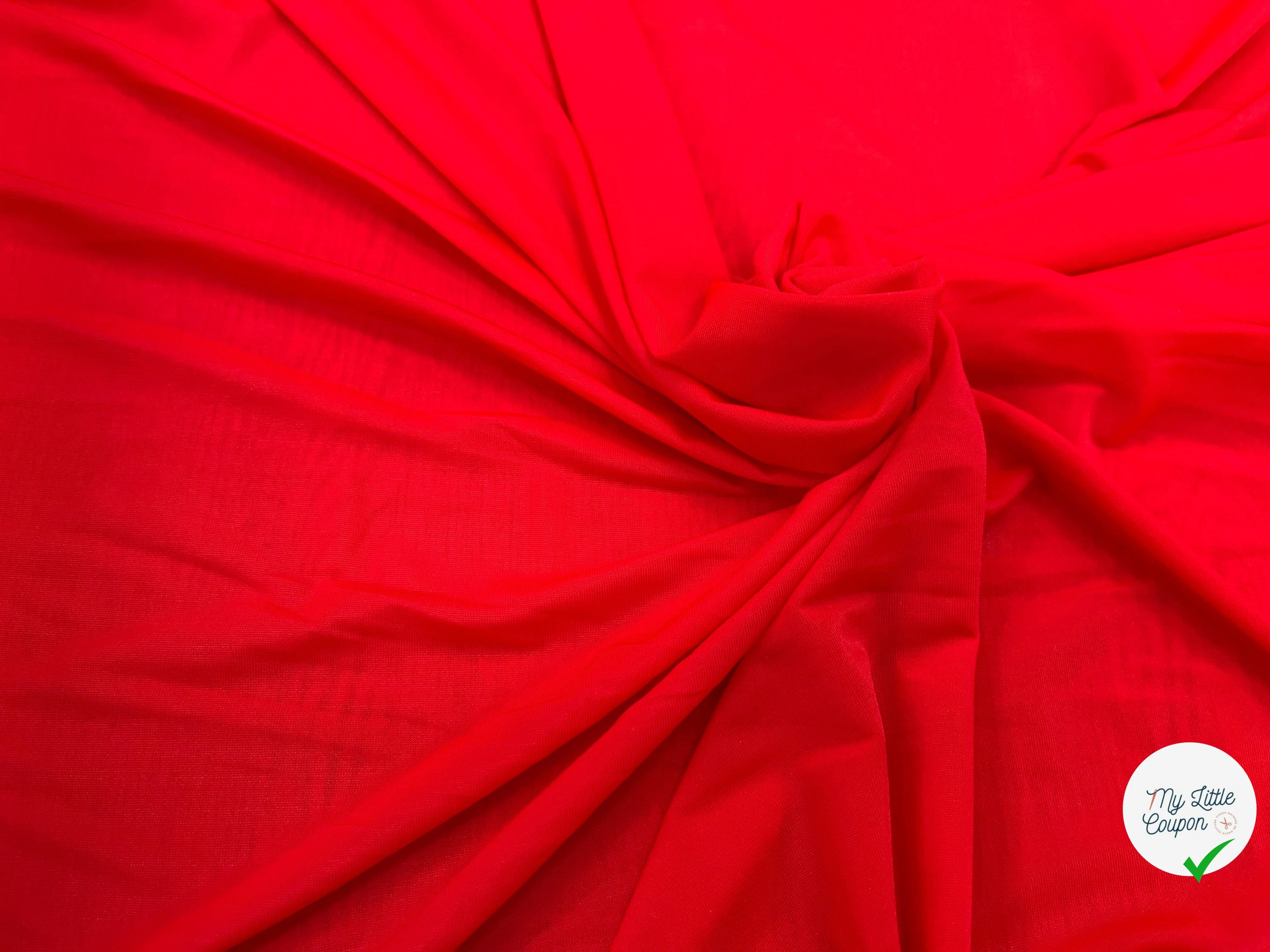 JERSEY FLUIDE ROUGE TRANSPARENT 160CM - My Little Coupon