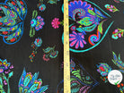 JERSEY FLUIDE VISCOSE DE COULEUR VEGETALE FOND NOIR - My Little Coupon