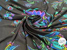JERSEY FLUIDE VISCOSE DE COULEUR VEGETALE FOND NOIR - My Little Coupon