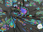 JERSEY FLUIDE VISCOSE DE COULEUR VEGETALE FOND NOIR - My Little Coupon