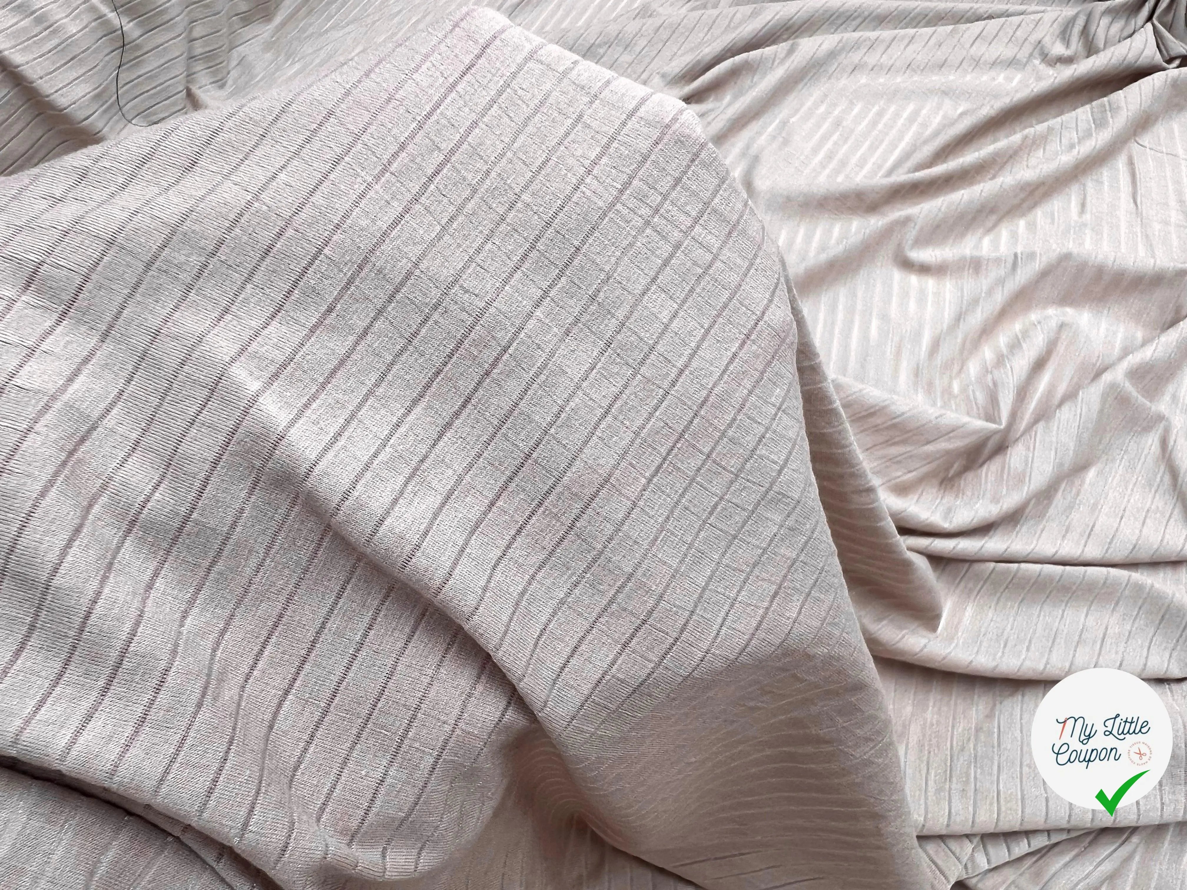 JERSEY JACQUARD COTELÉ BEIGE - My Little Coupon - tissu - coudre