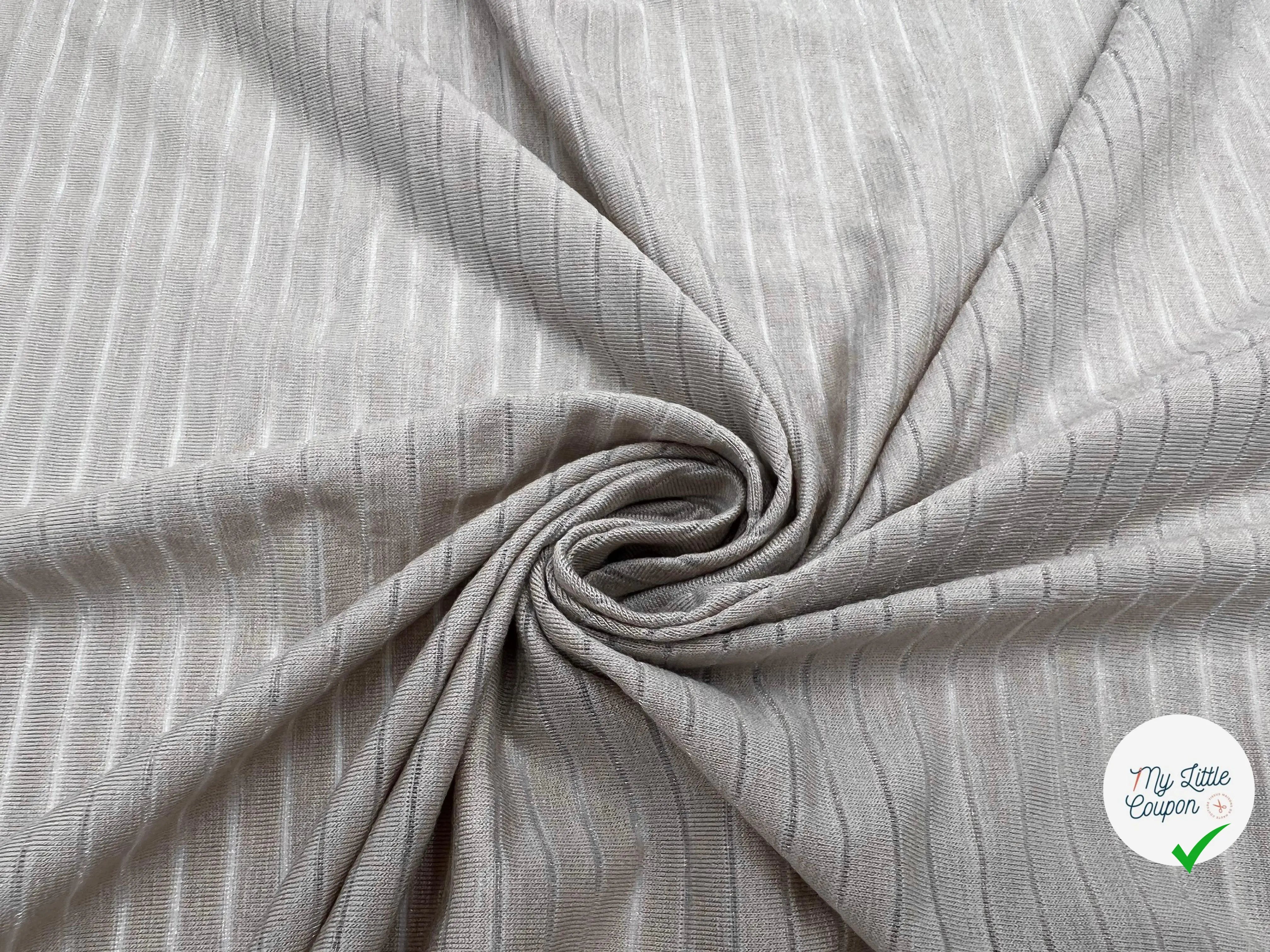 JERSEY JACQUARD COTELÉ BEIGE - My Little Coupon - tissu - coudre