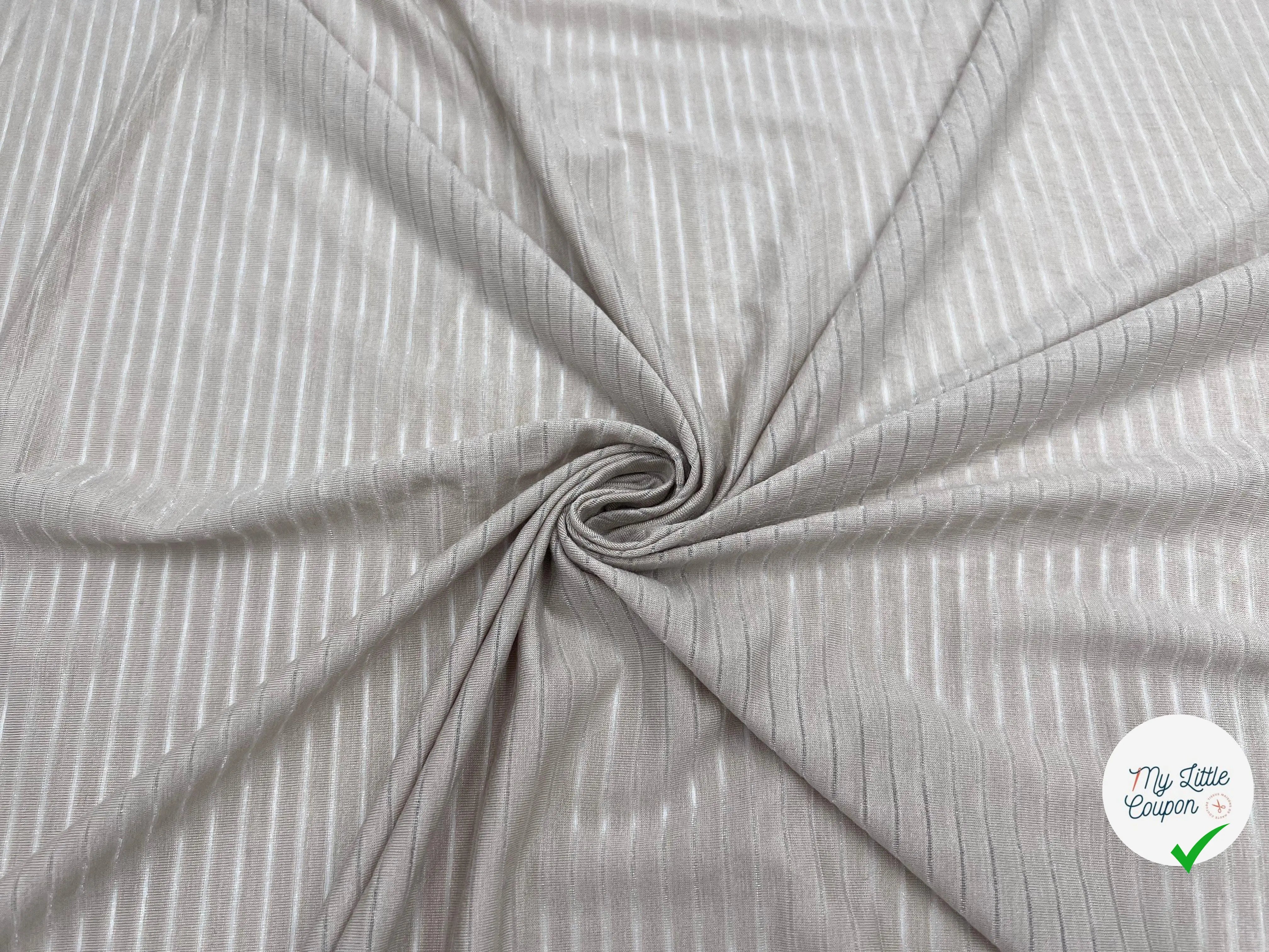 JERSEY JACQUARD COTELÉ BEIGE - My Little Coupon - tissu - coudre