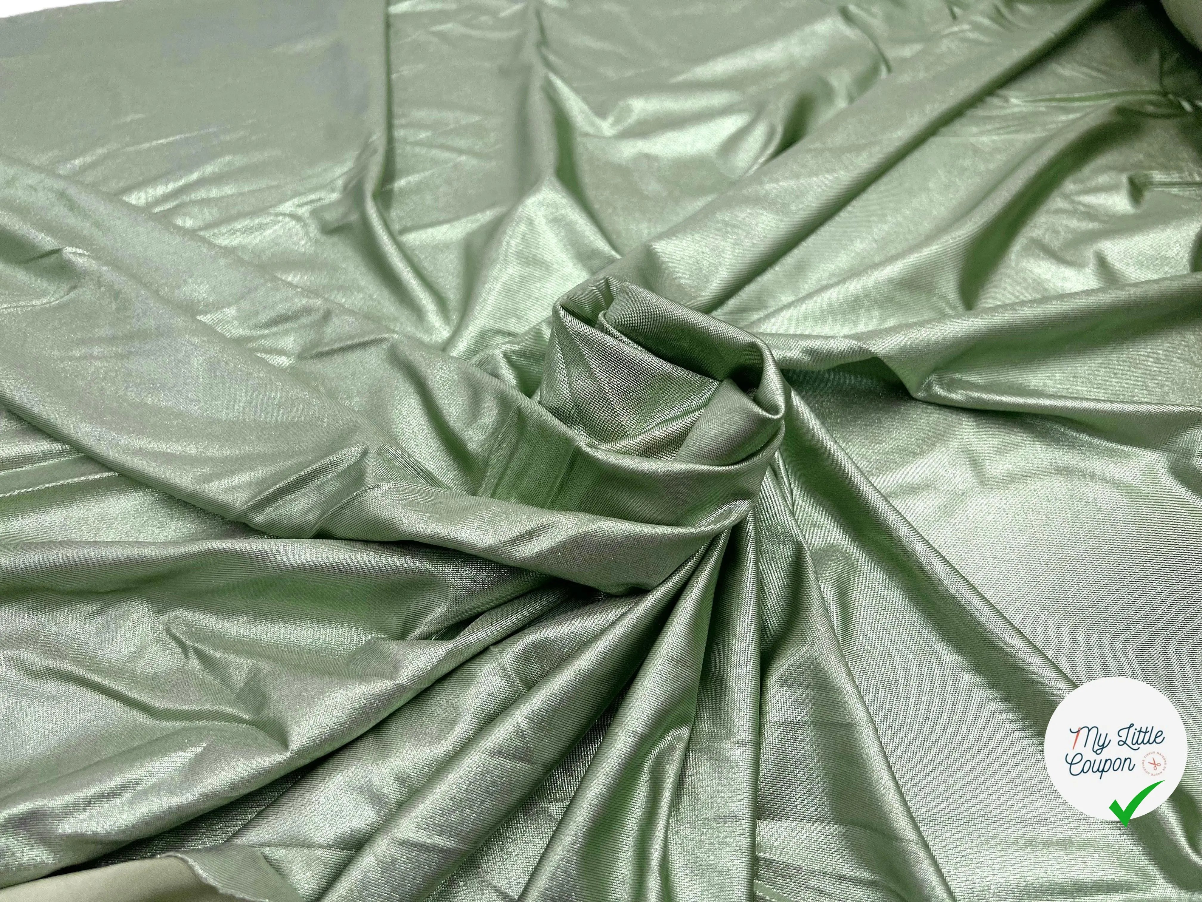 JERSEY LAMÉ SHINY VERT VENISE - My Little Coupon - tissu - coudre