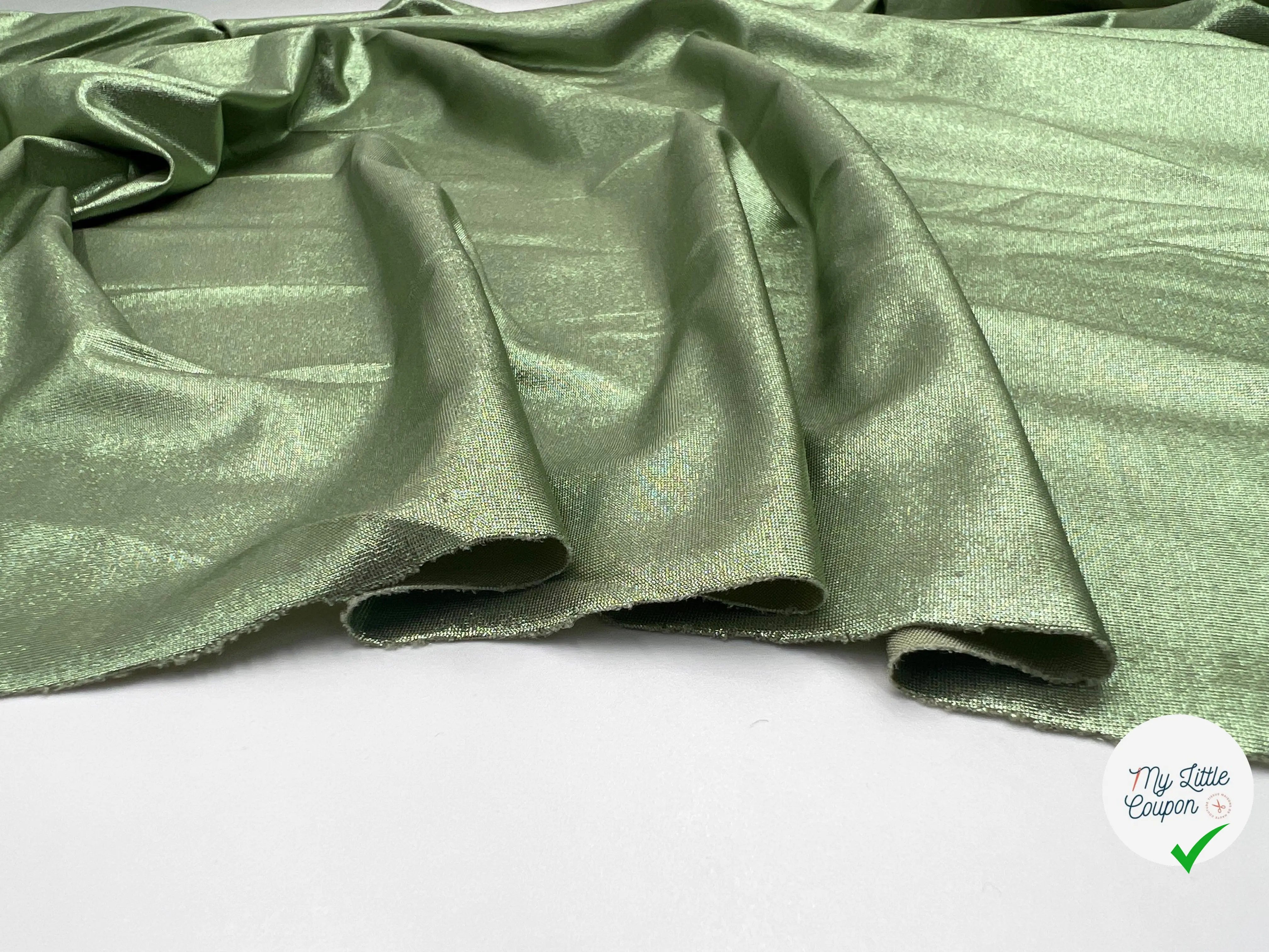 JERSEY LAMÉ SHINY VERT VENISE - My Little Coupon - tissu - coudre