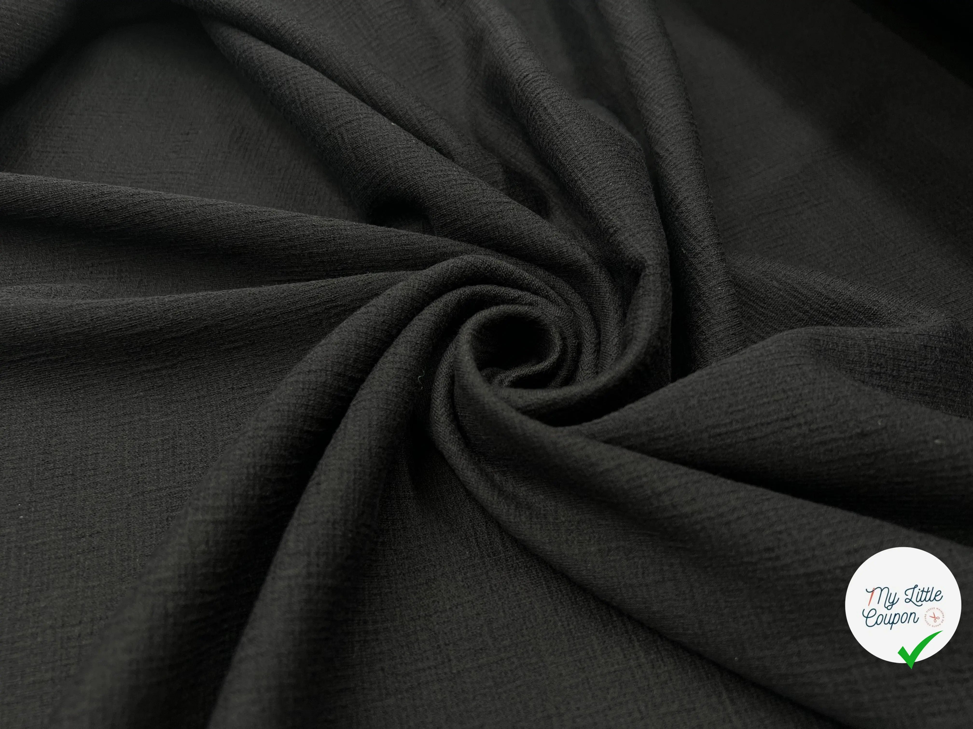 JERSEY LOURD NOIR RELIEFS RUSTIQUES - My Little Coupon - tissu - coudre