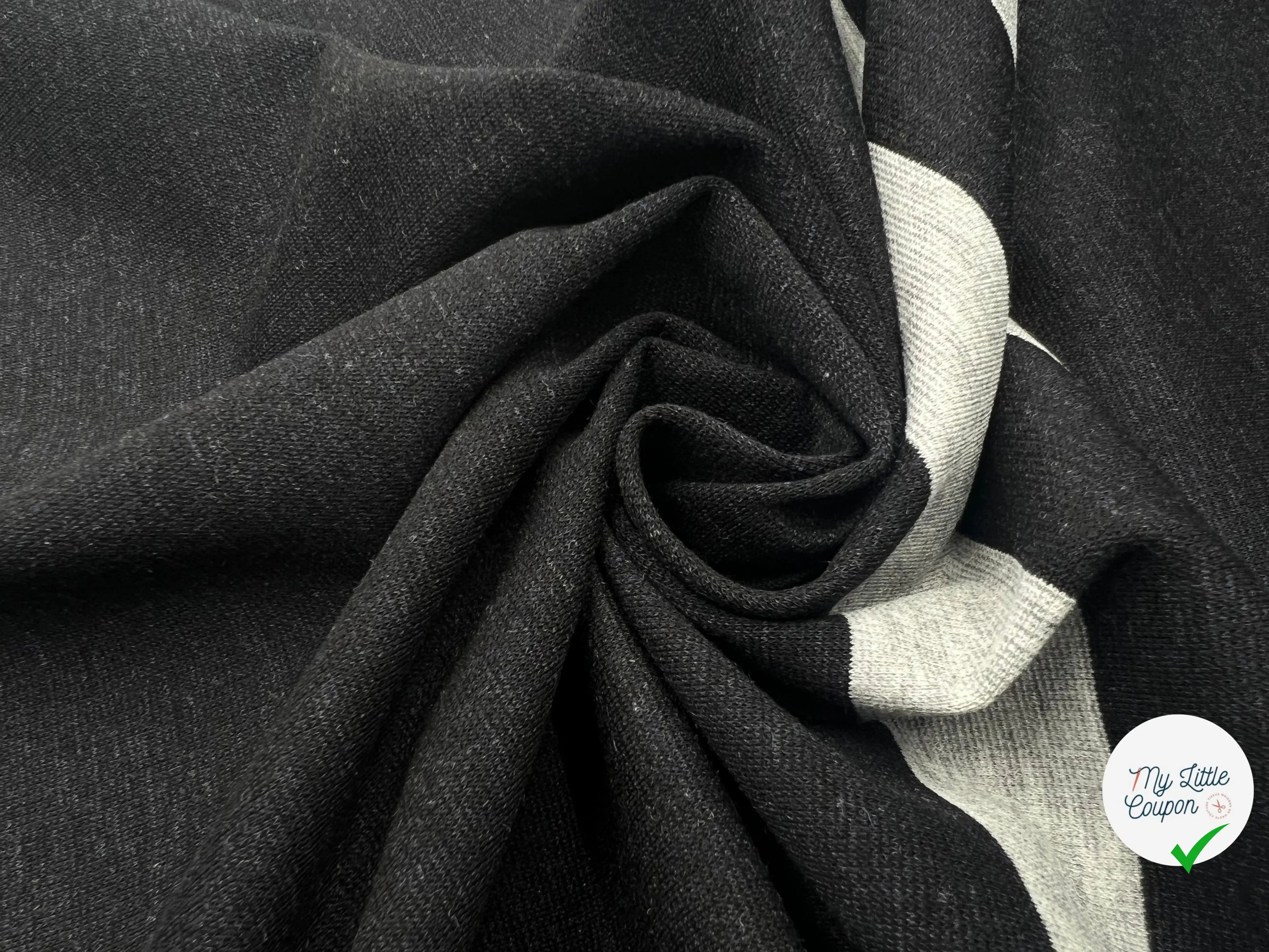JERSEY LOURD STRETCH MOUTONNÉ NOIR - My Little Coupon - tissu - coudre