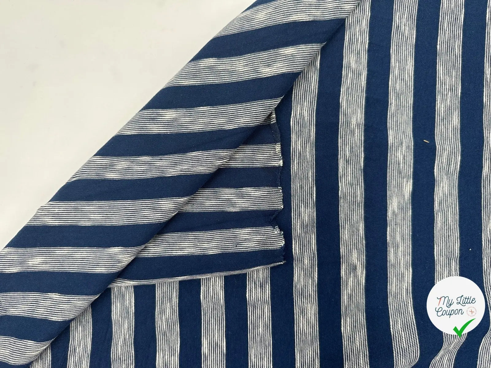 JERSEY MARINE RAYURES STYLISÉES ÉCRU MSO