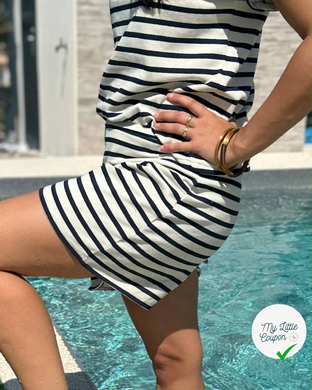 JERSEY MARINE SUR ÉCRU - My Little Coupon