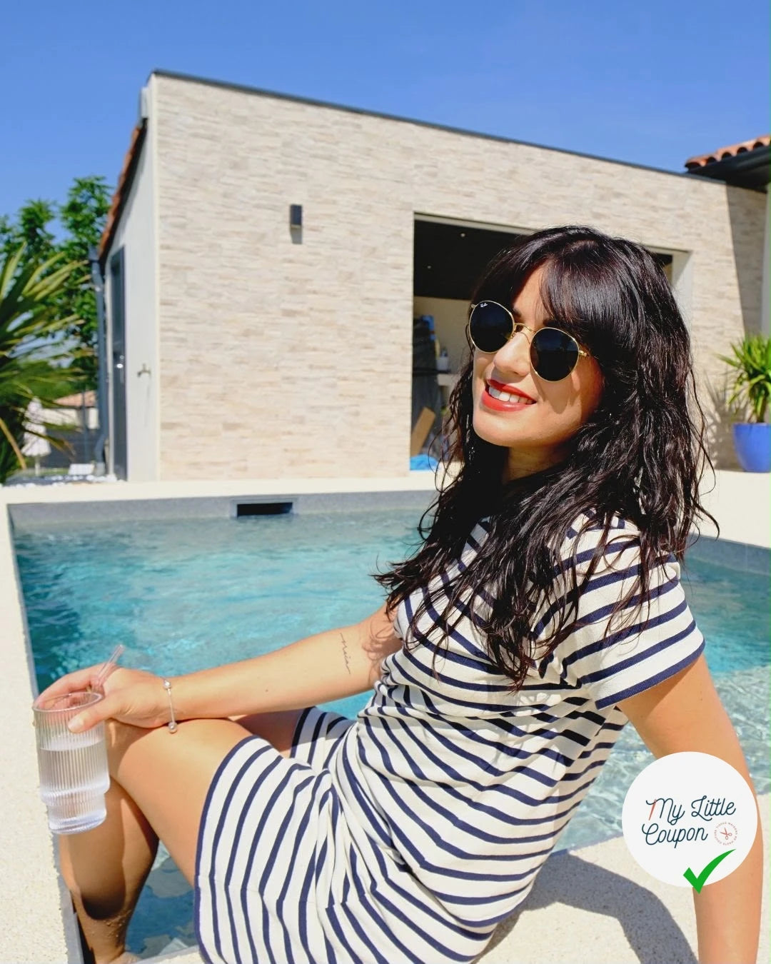 JERSEY MARINE SUR ÉCRU - My Little Coupon
