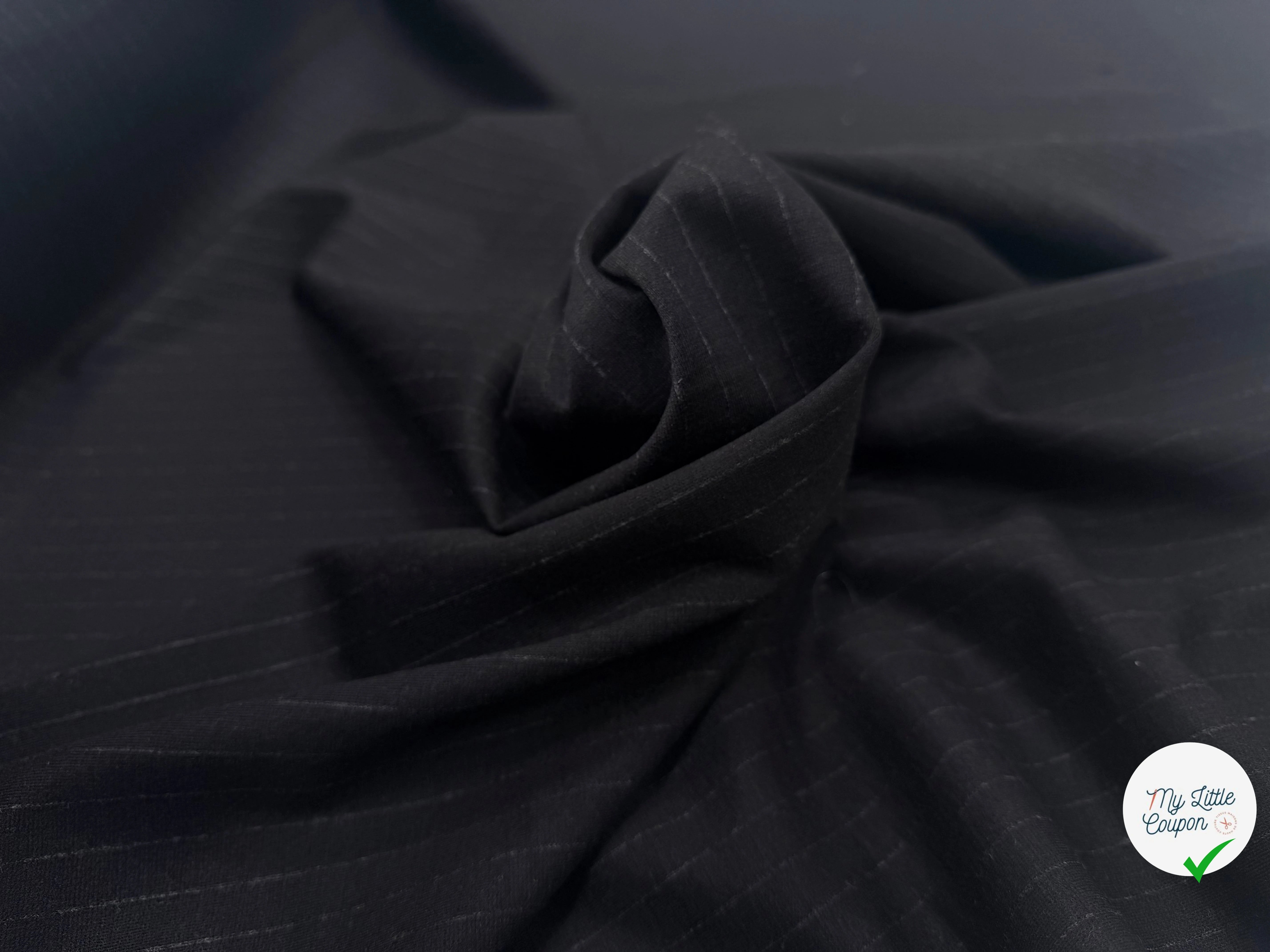 JERSEY MILANO RÉVERSIBLE GRIS ANTHRACITE RAYURES FONDUES 67% LAINE VIERGE - My Little Coupon