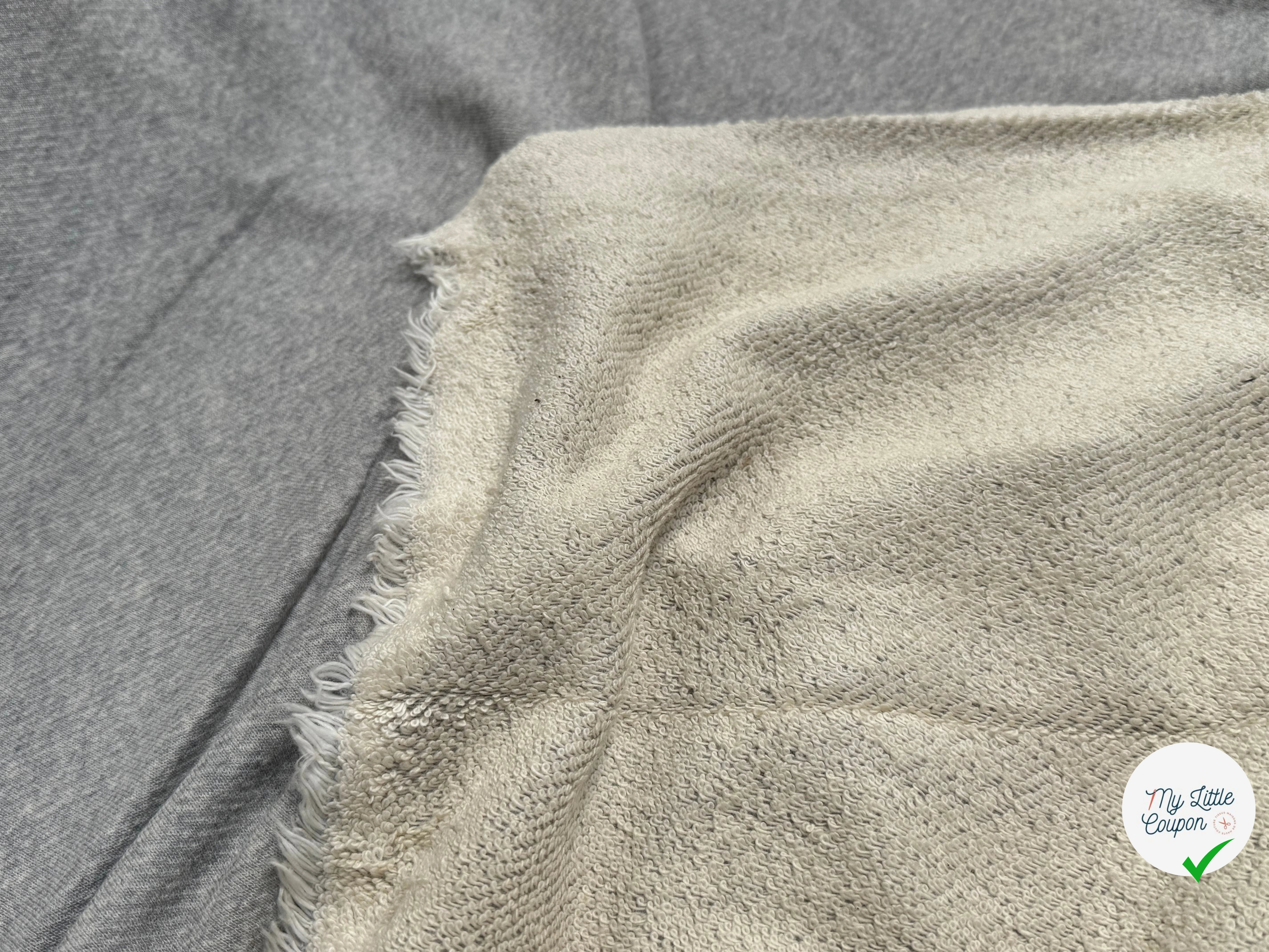 JERSEY MOLLETON COTON SWEAT GRIS ÉCRU ULTRA STRETCH - My Little Coupon