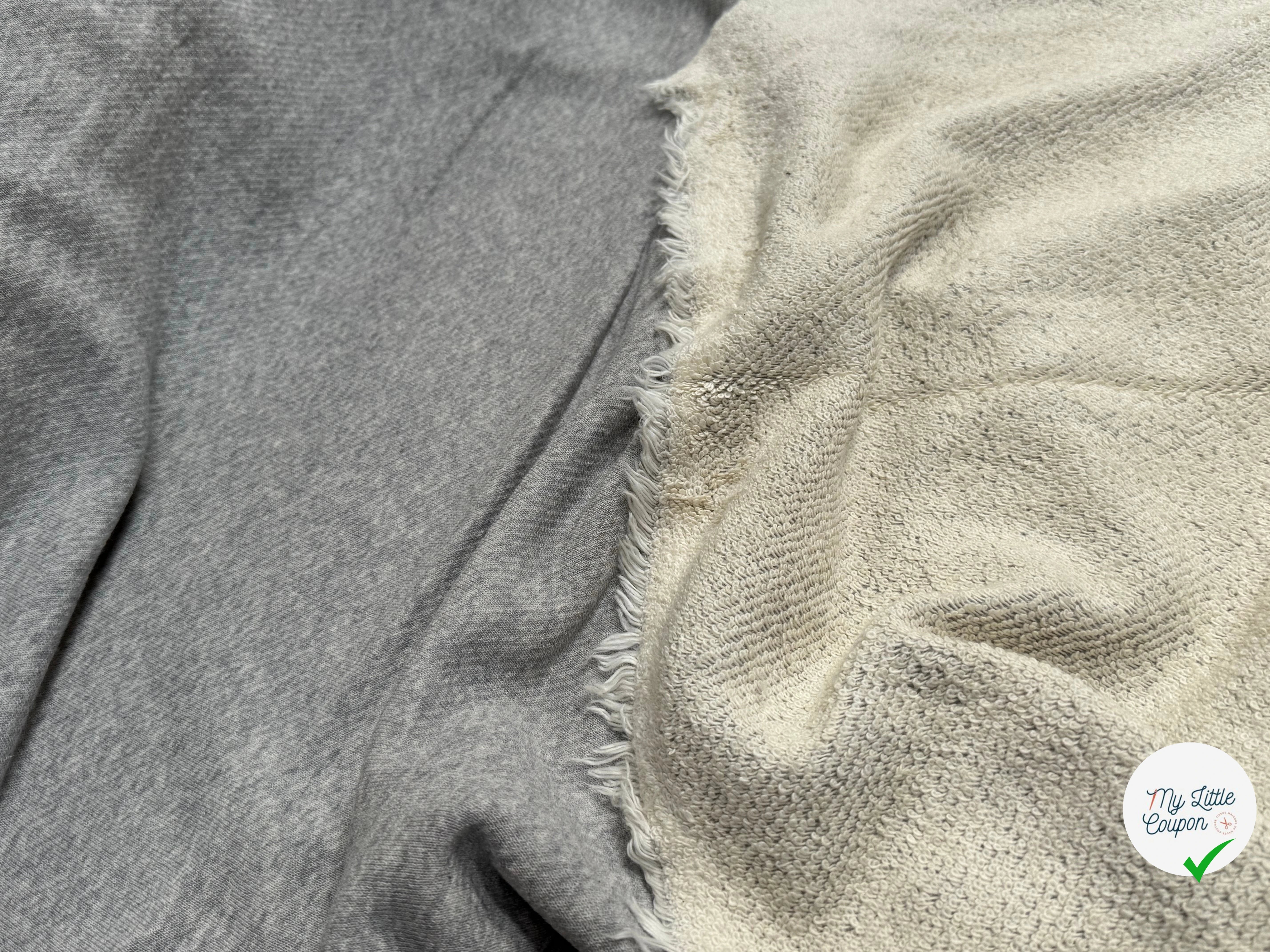 JERSEY MOLLETON COTON SWEAT GRIS ÉCRU ULTRA STRETCH - My Little Coupon
