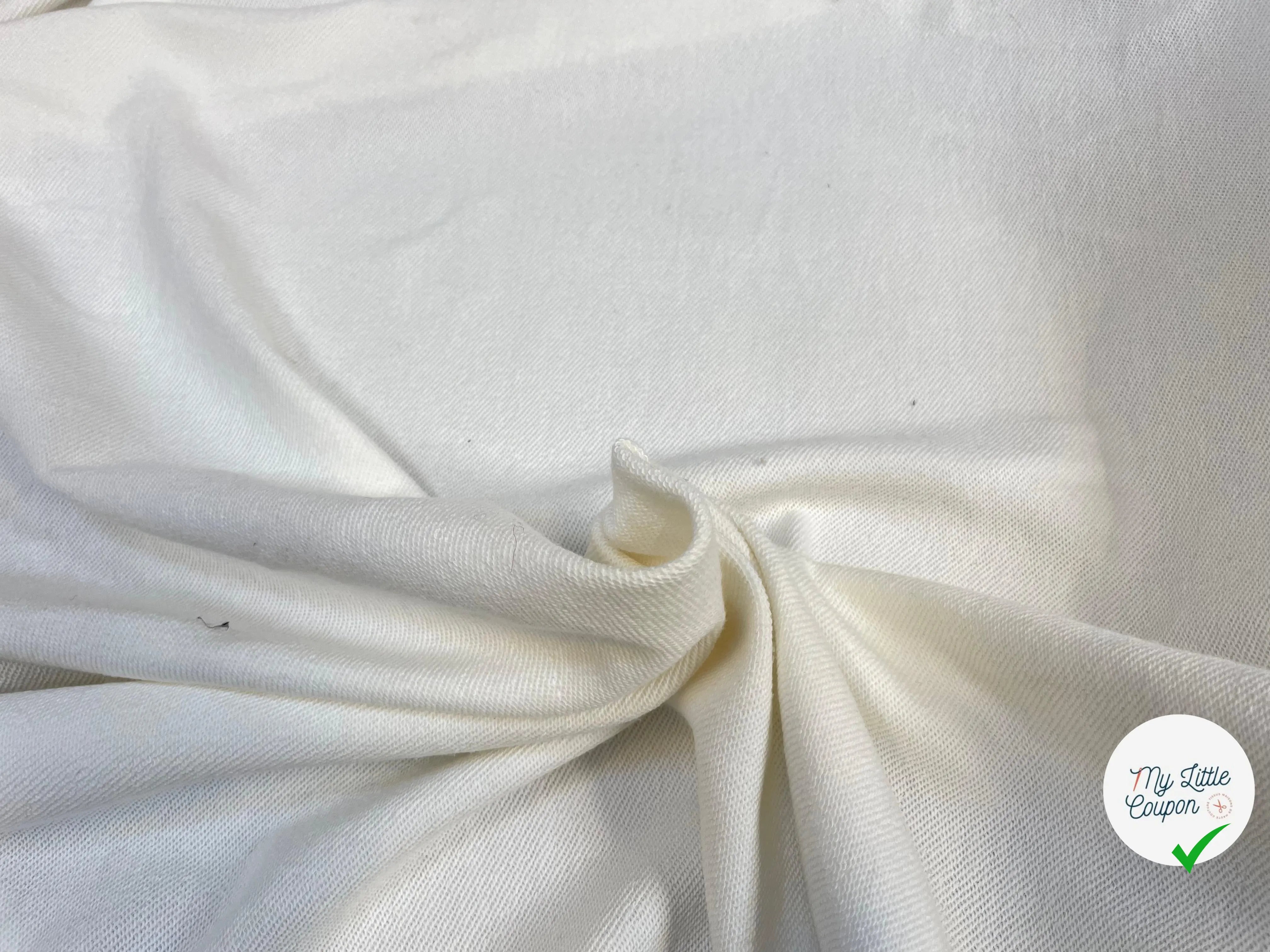 JERSEY MOLLETON ENVERS GRATTÉ BLANC - My Little Coupon