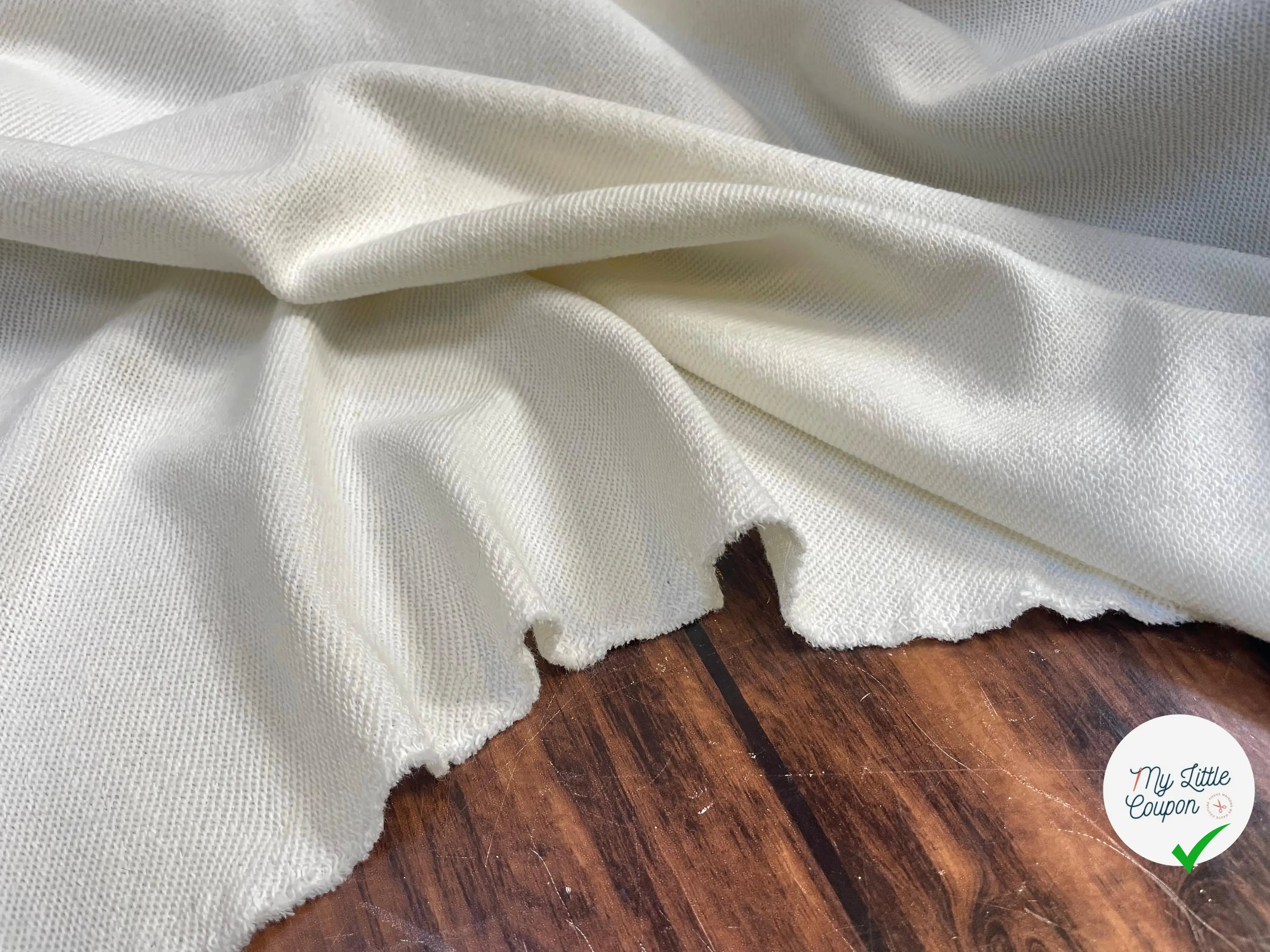 JERSEY MOLLETON ENVERS GRATTÉ BLANC - My Little Coupon