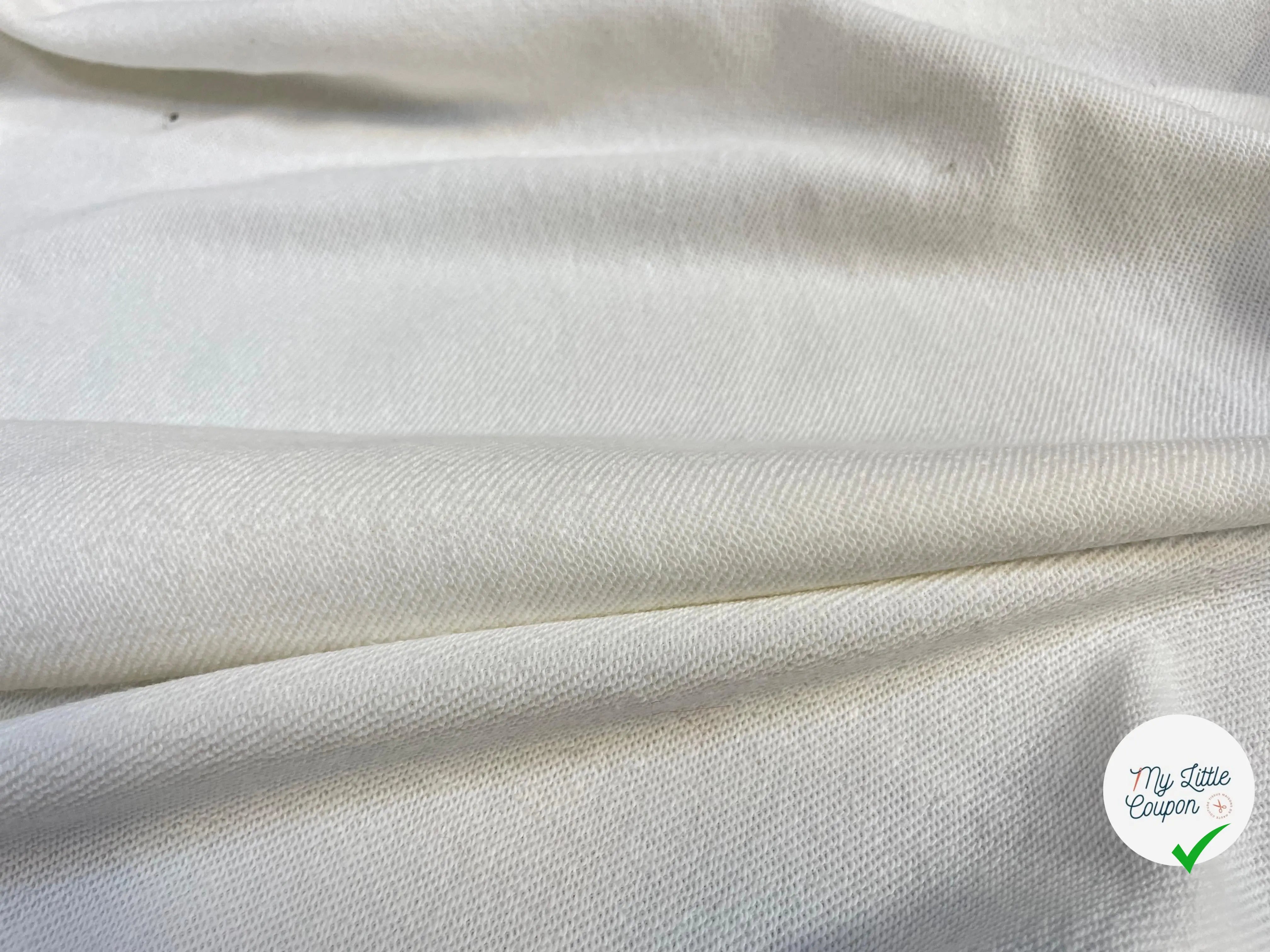 JERSEY MOLLETON ENVERS GRATTÉ BLANC - My Little Coupon