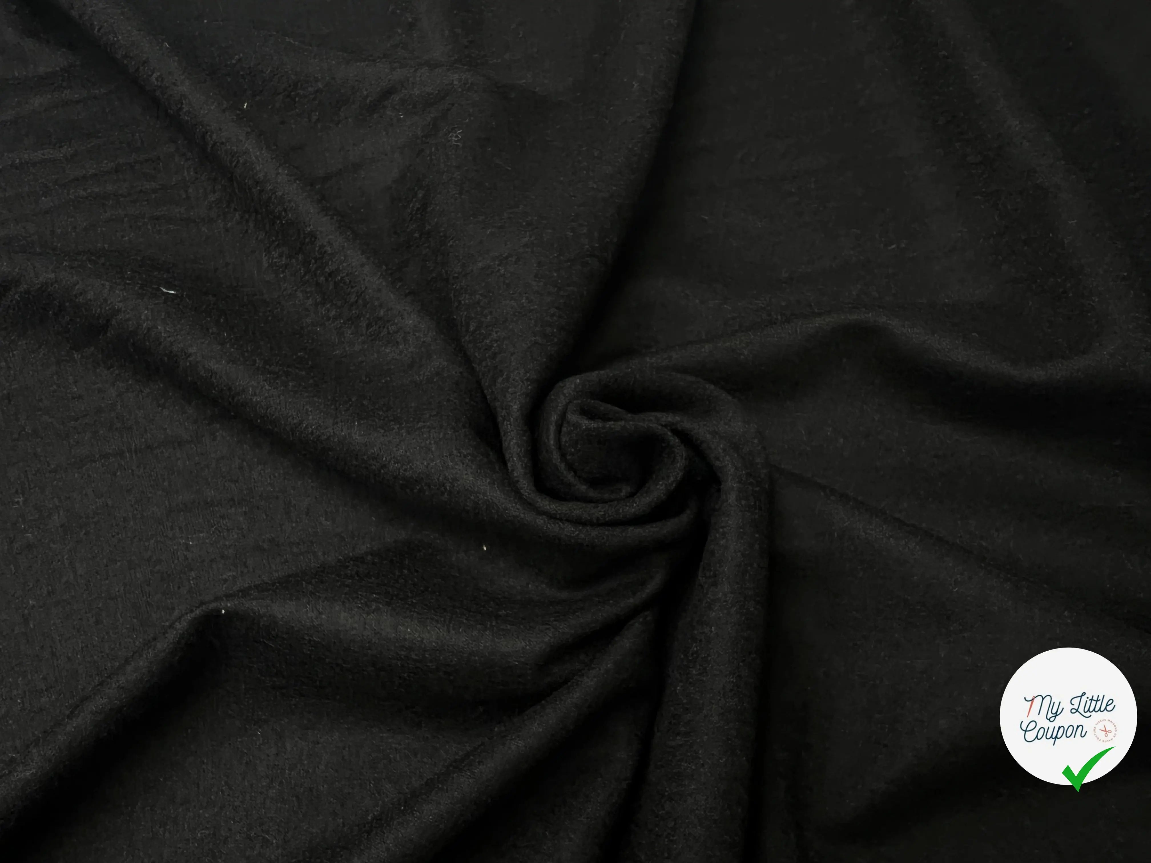 JERSEY NOIR ASPECT LAINEUX - My Little Coupon - tissu - coudre