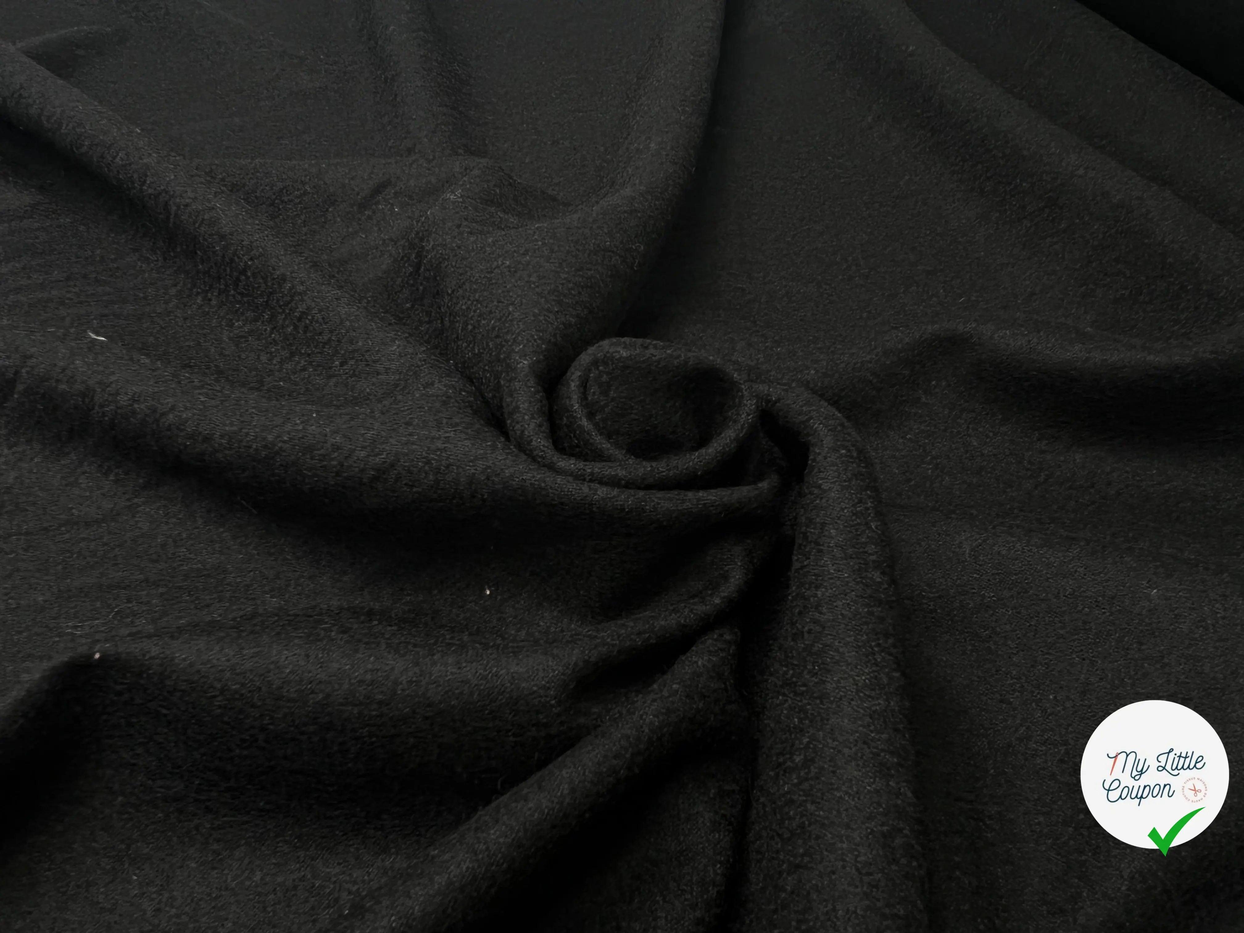 JERSEY NOIR ASPECT LAINEUX - My Little Coupon - tissu - coudre