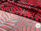 JERSEY STRETCH PALM RED AND NAVY RELIEF GOMME BLANCHE - My Little Coupon - tissu - coudre