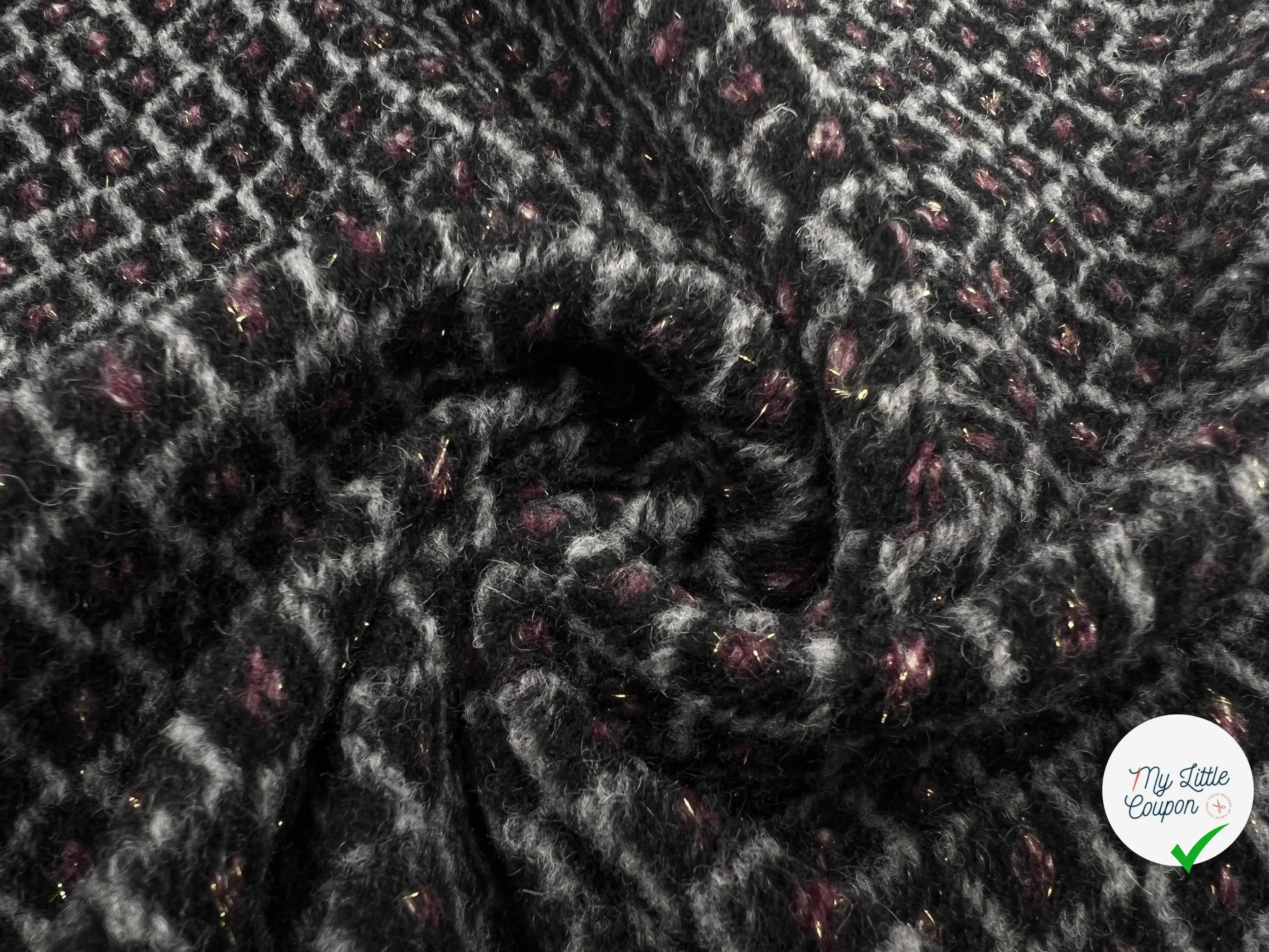 JERSEY TRICOT LOSANGES SCINTILLANTS - My Little Coupon - tissu - coudre