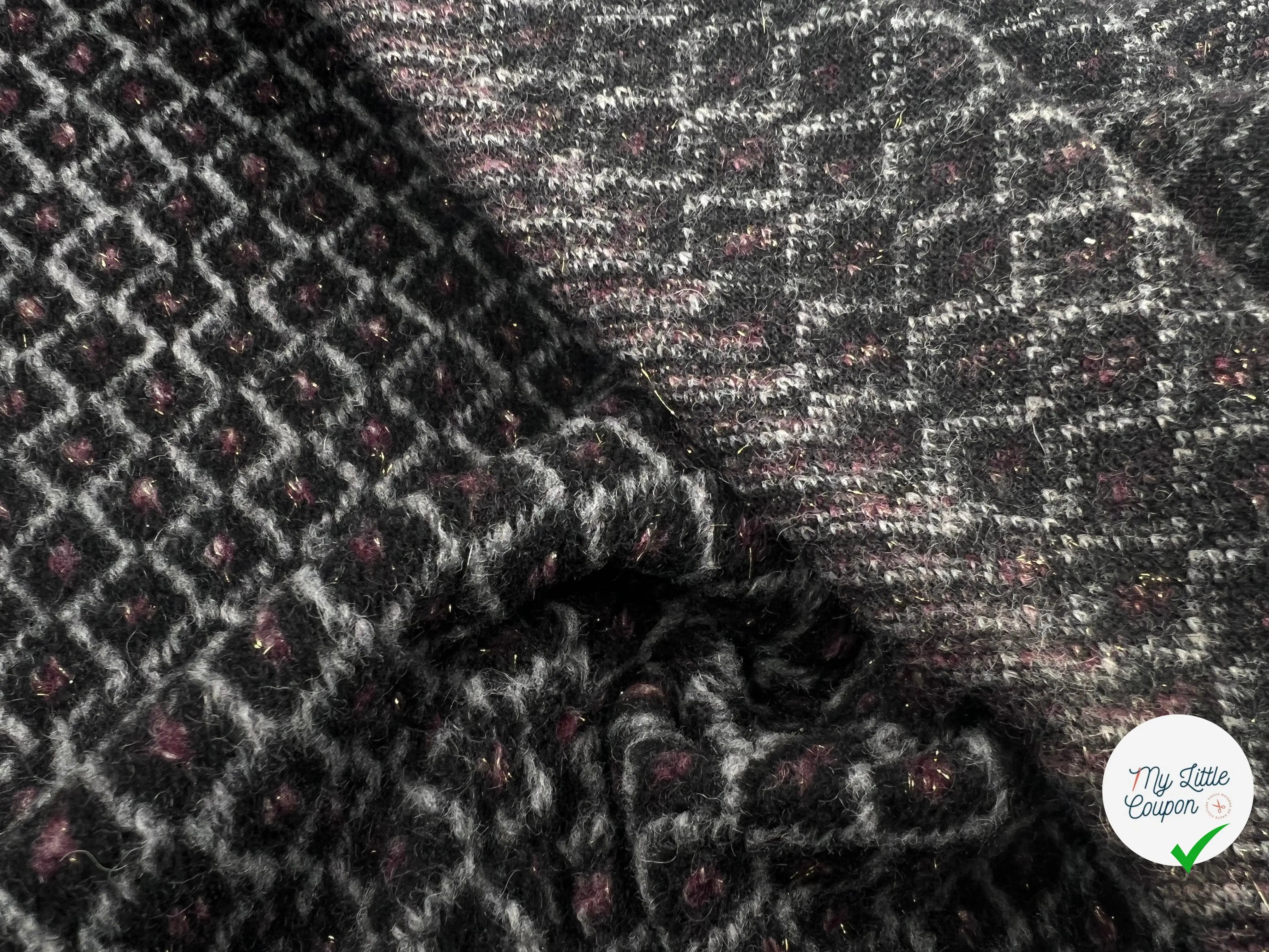 JERSEY TRICOT LOSANGES SCINTILLANTS - My Little Coupon - tissu - coudre