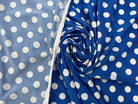 JERSEY VENEZIA BLEU PRIMAIRE POIS BLANC 1CM MLC INTERN