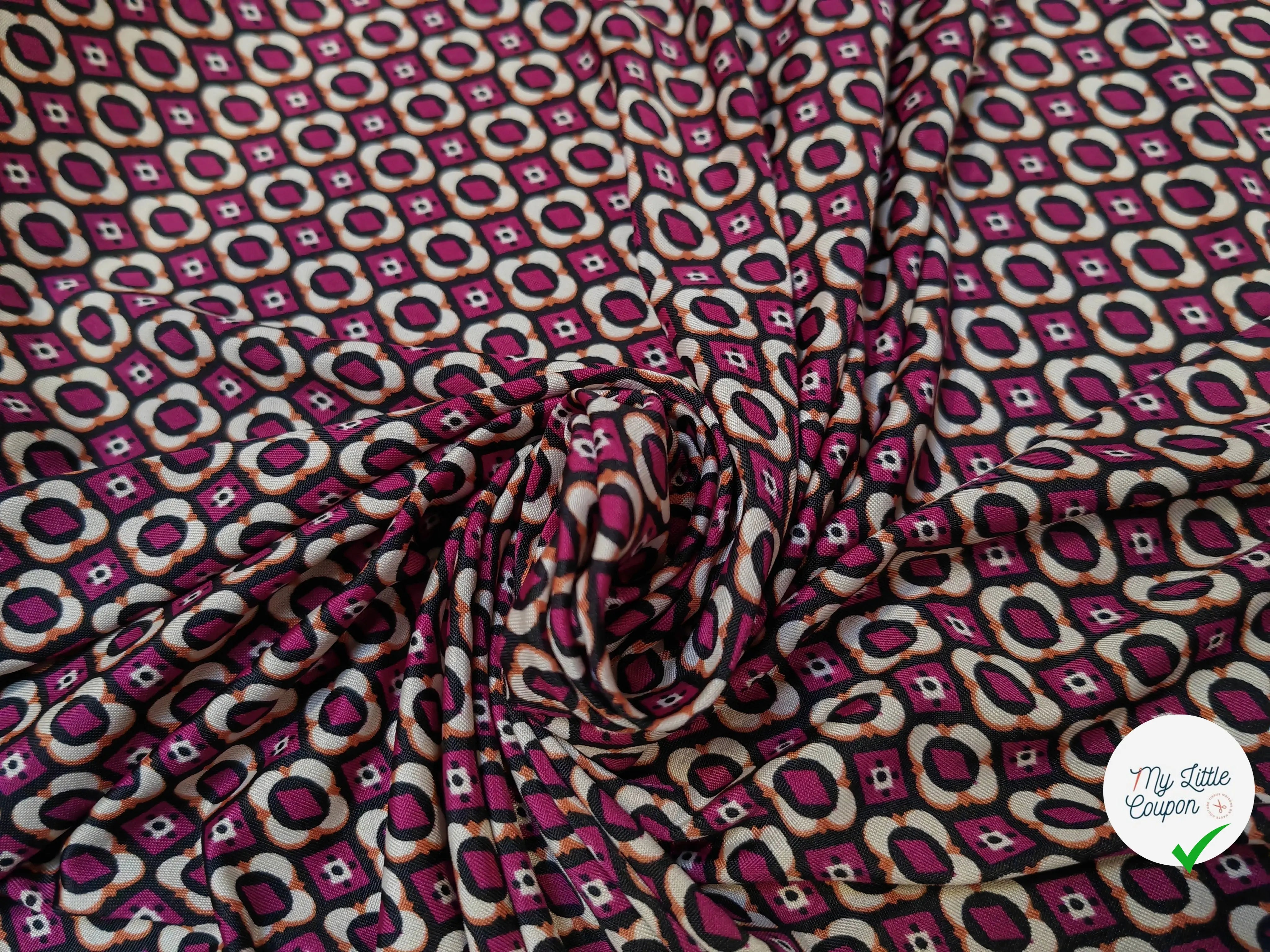 JERSEY VENEZIA MOTIF LOSANGE ROUGE&CRÉME - My Little Coupon