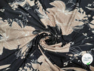 JERSEY VENEZIA NOIR FLEUR MARRON - My Little Coupon
