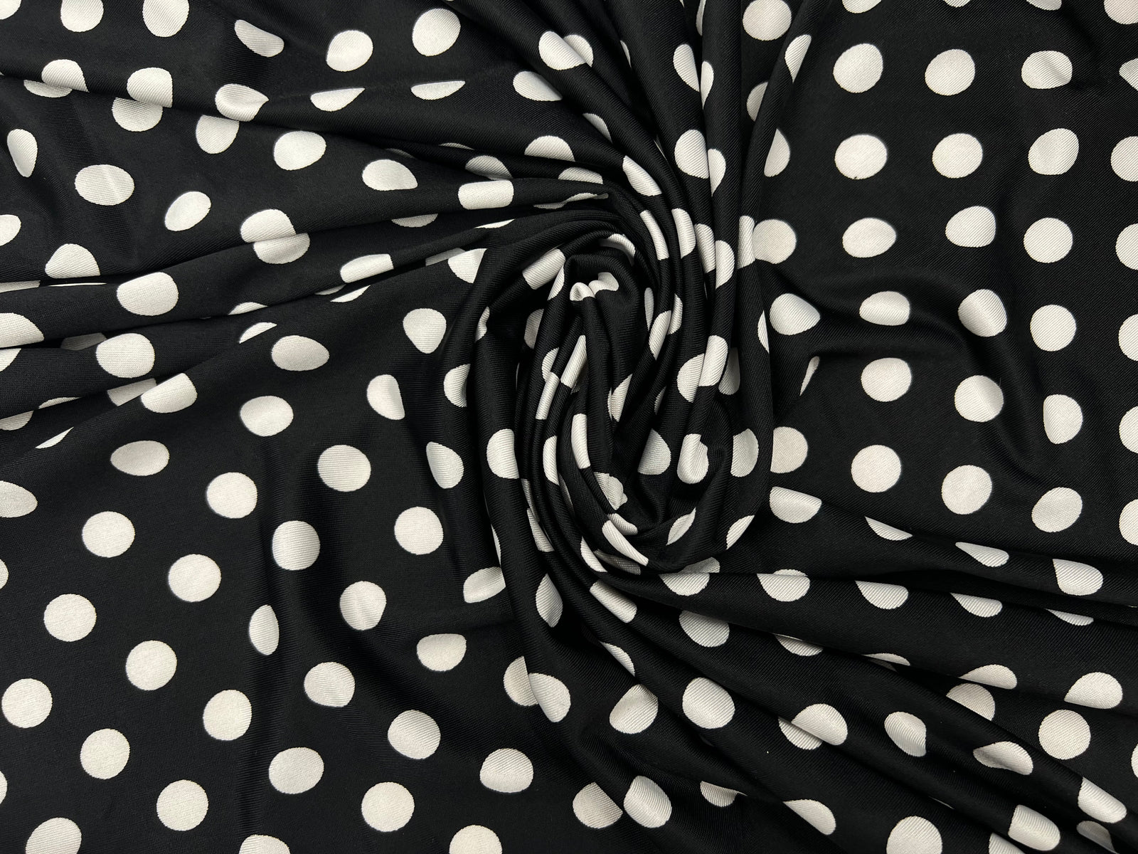 JERSEY VENEZIA NOIR POIS BLANC 1CM MLC INTERN