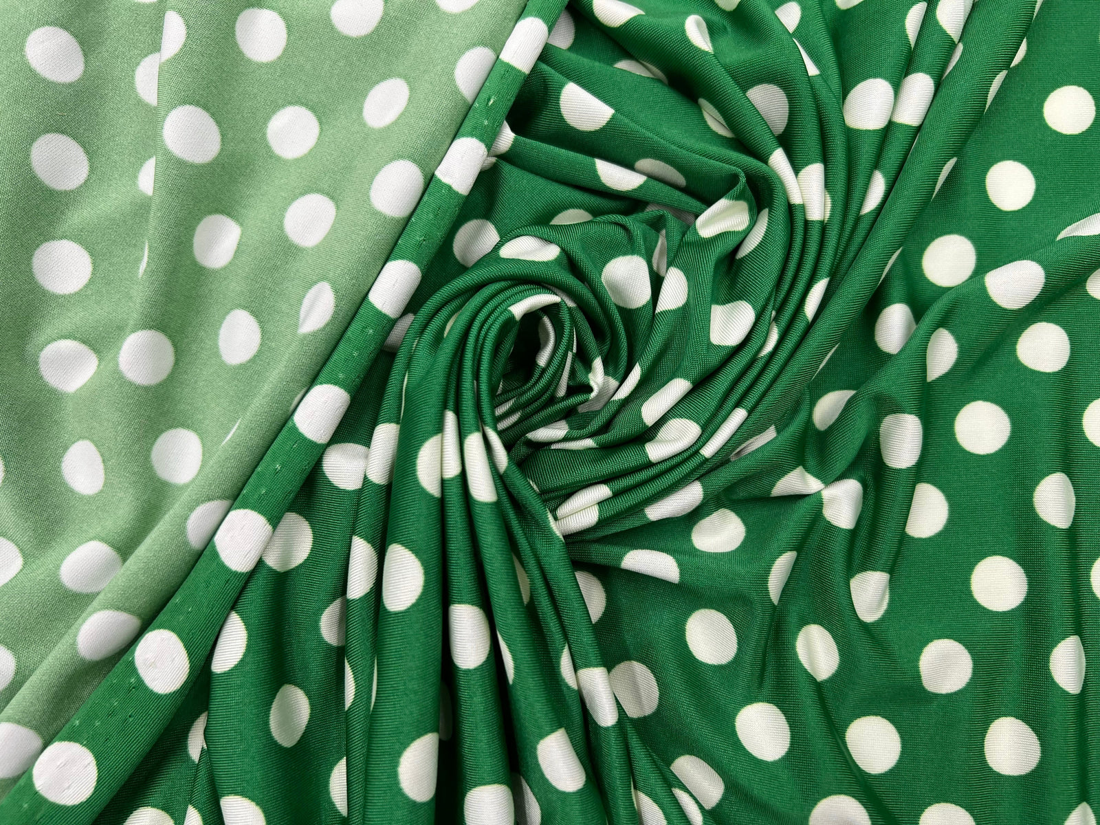 JERSEY VENEZIA VERT POIS BLANC 1CM MLC INTERN