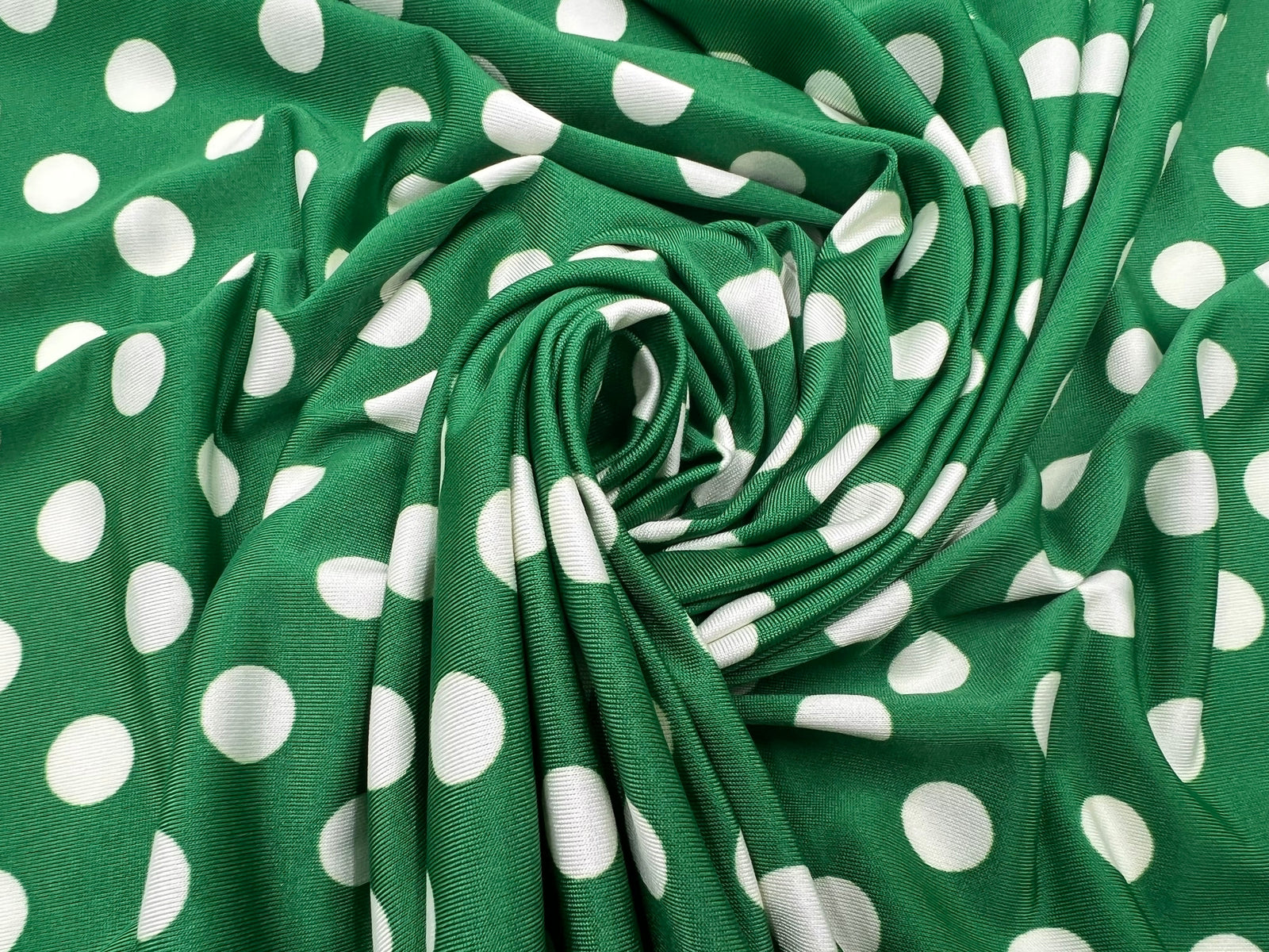 JERSEY VENEZIA VERT POIS BLANC 1CM MLC INTERN