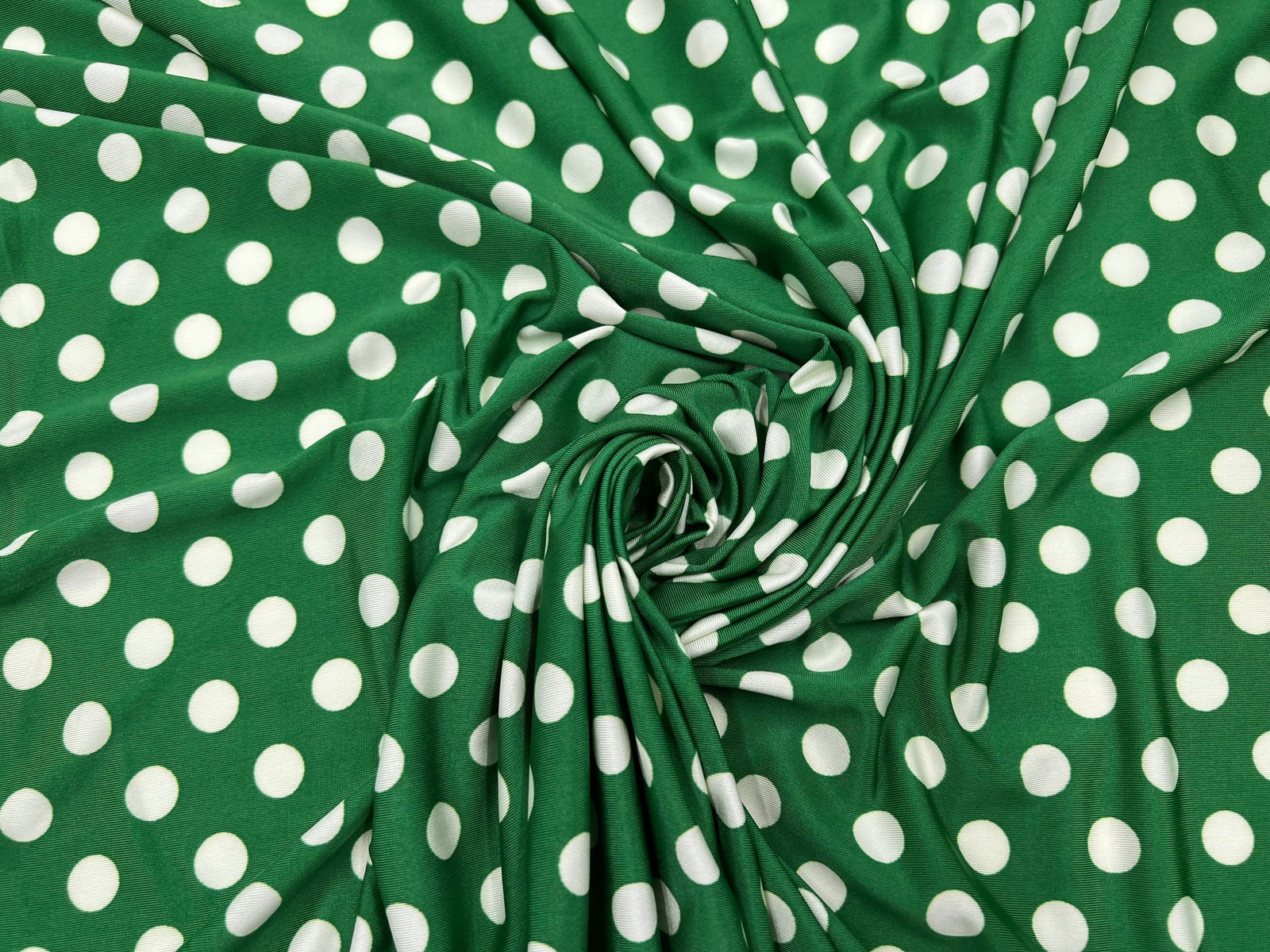 JERSEY VENEZIA VERT POIS BLANC 1CM MLC INTERN