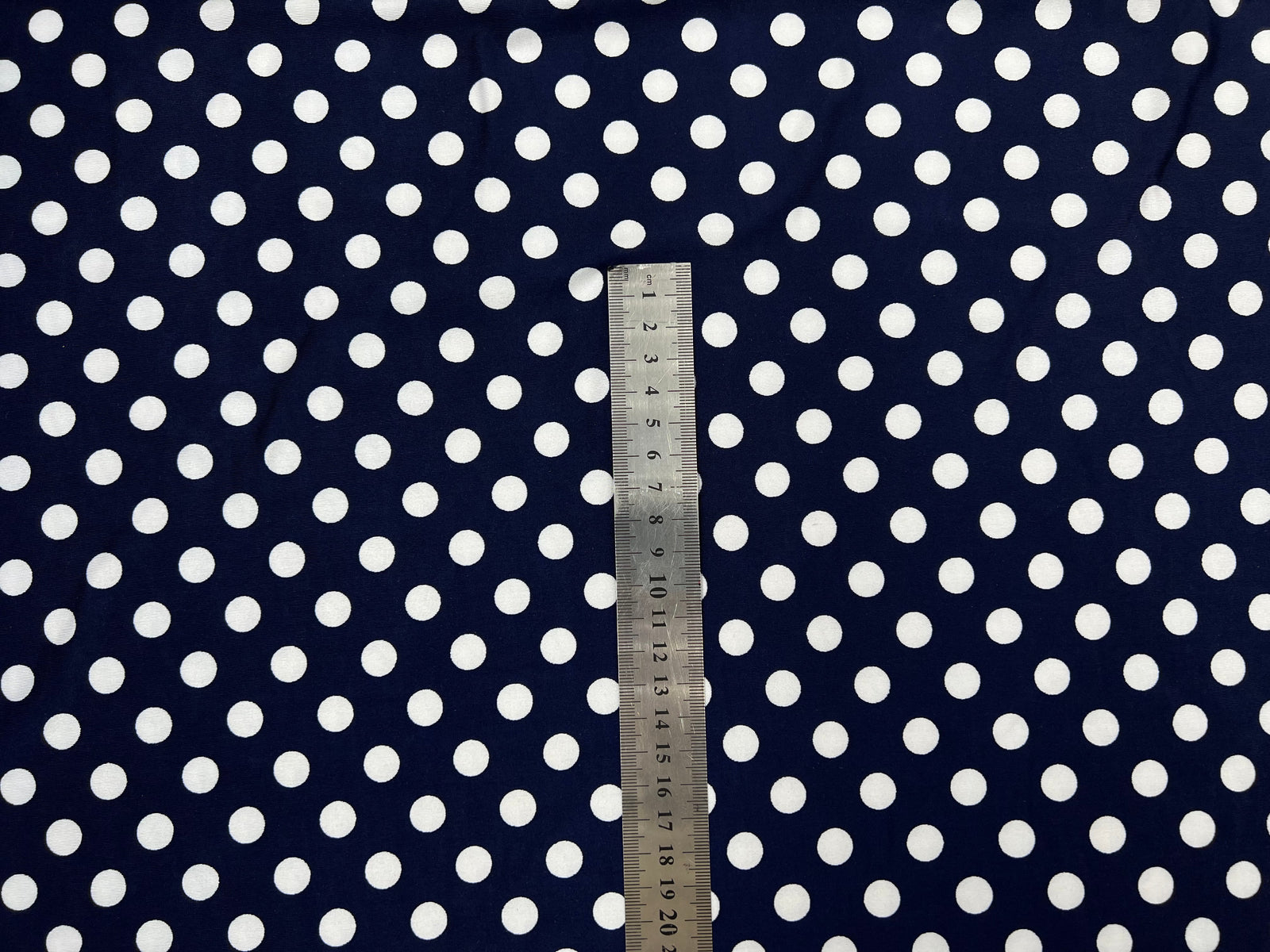 JERSEY VENZIA BLEU MARINE POIS BLANC 1CM MLC INTERN