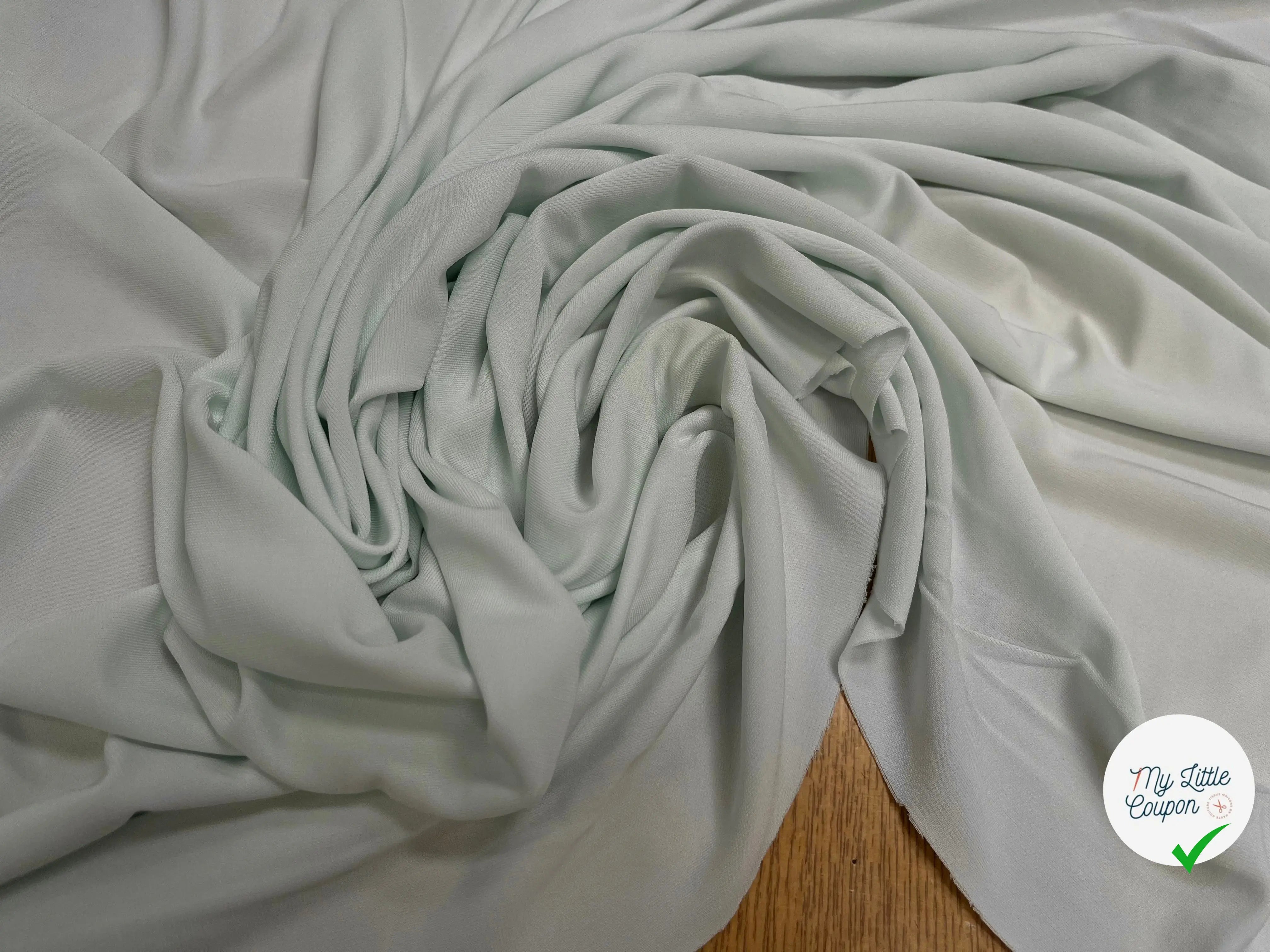 JERSEY VISCOSE BLEU VERT CLAIR STRETCH - My Little Coupon