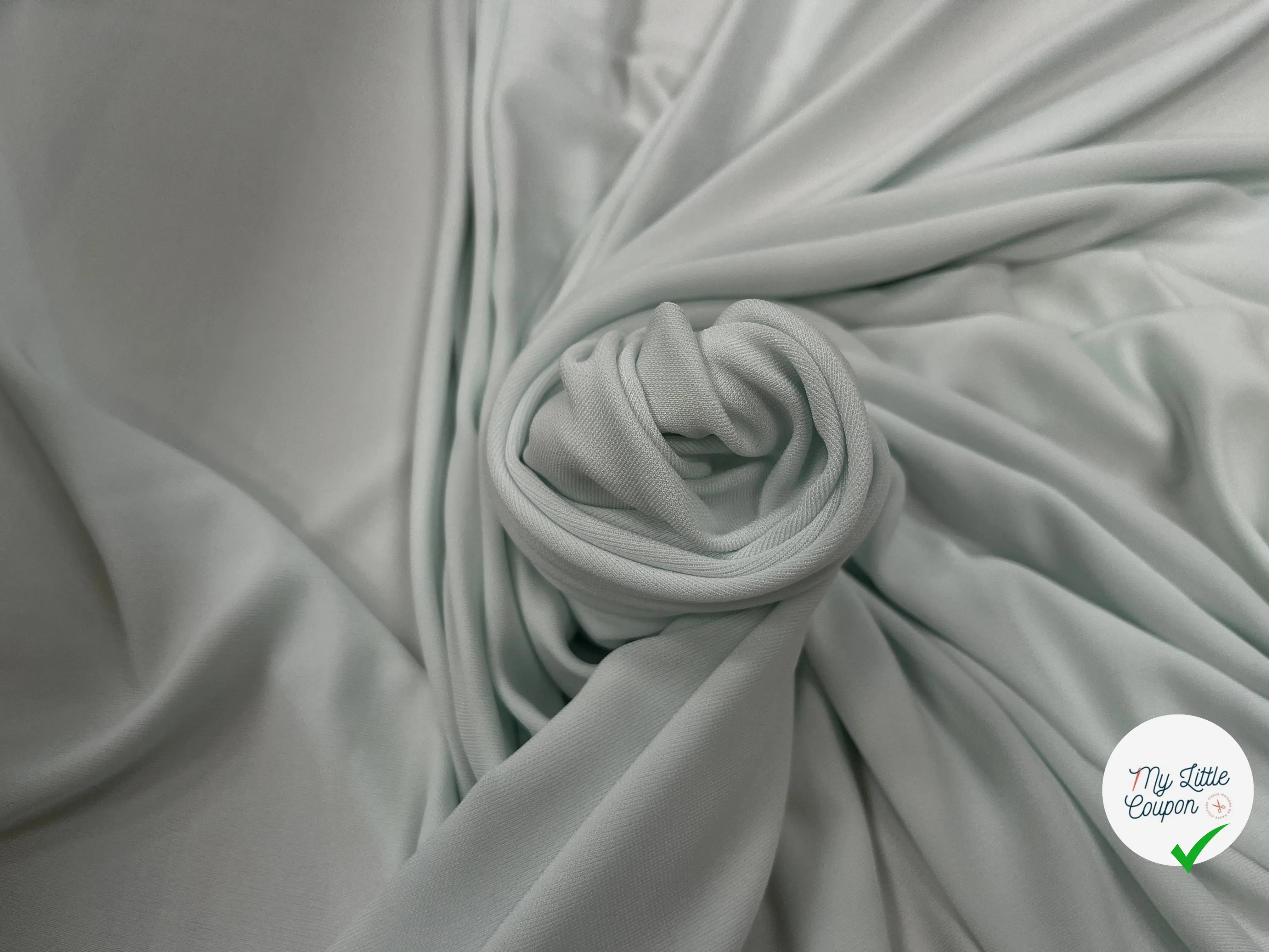 JERSEY VISCOSE BLEU VERT CLAIR STRETCH - My Little Coupon