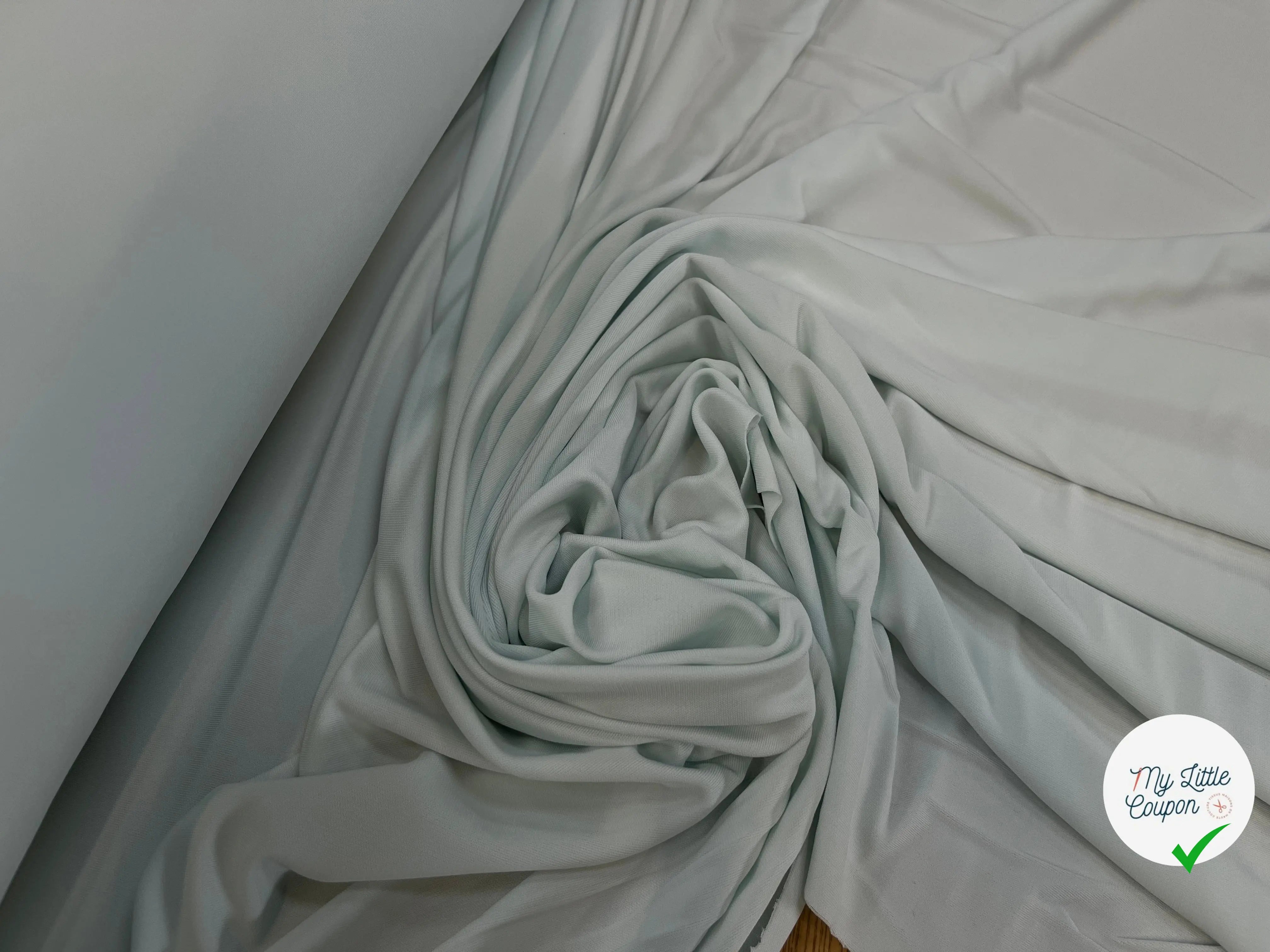 JERSEY VISCOSE BLEU VERT CLAIR STRETCH - My Little Coupon
