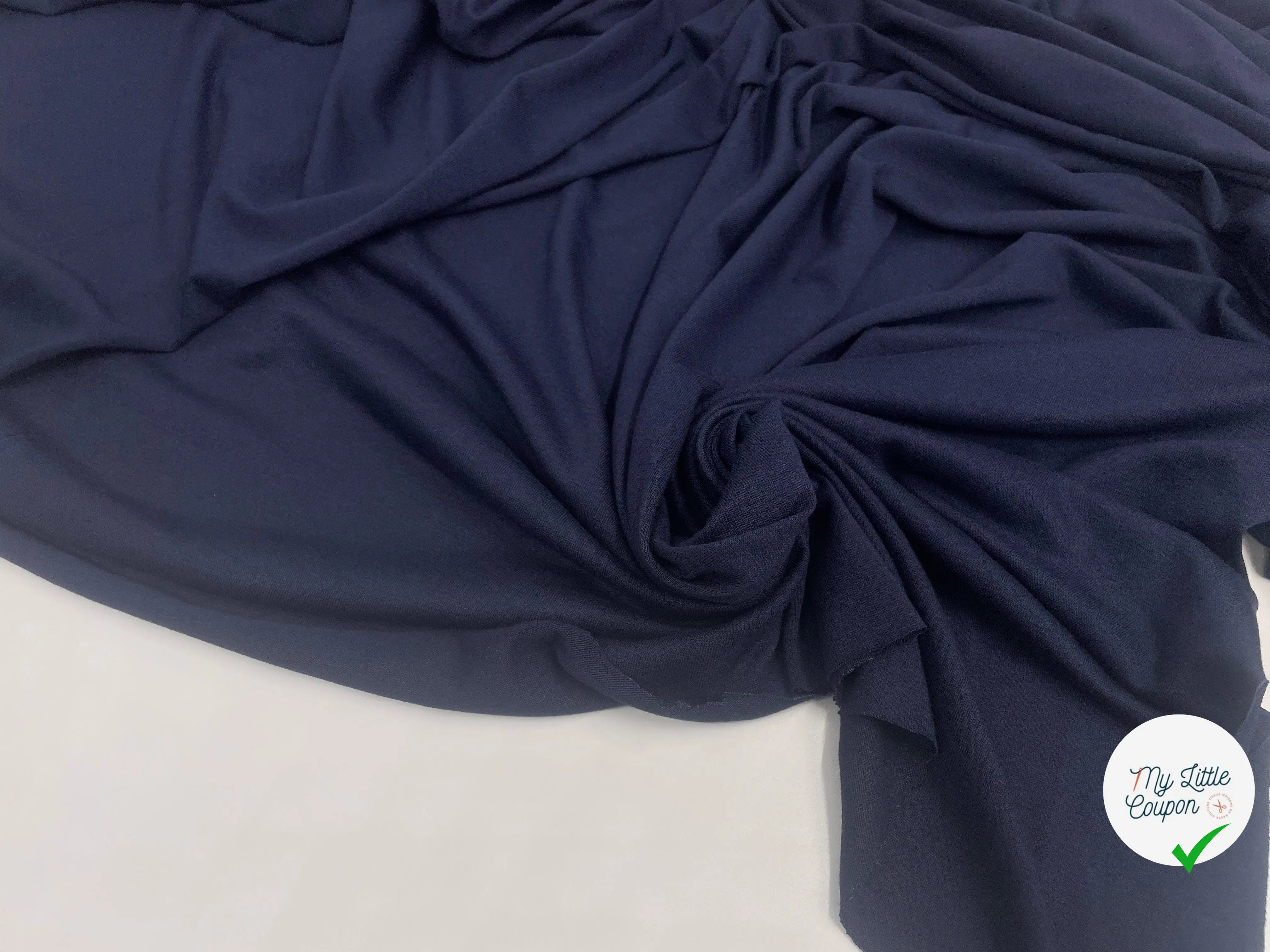 JERSEY VISCOSE ELASTHANNE MARINE - My Little Coupon - tissu - coudre