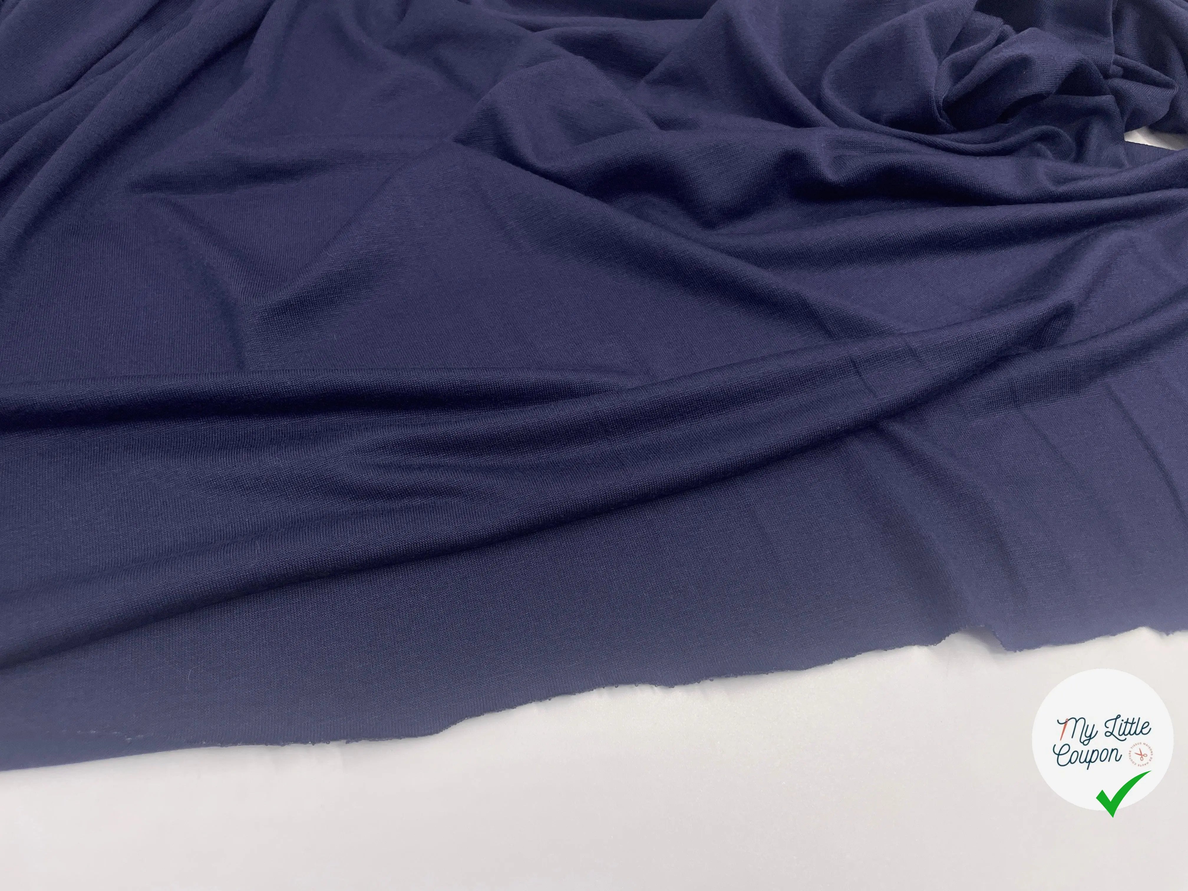 JERSEY VISCOSE ELASTHANNE MARINE - My Little Coupon - tissu - coudre