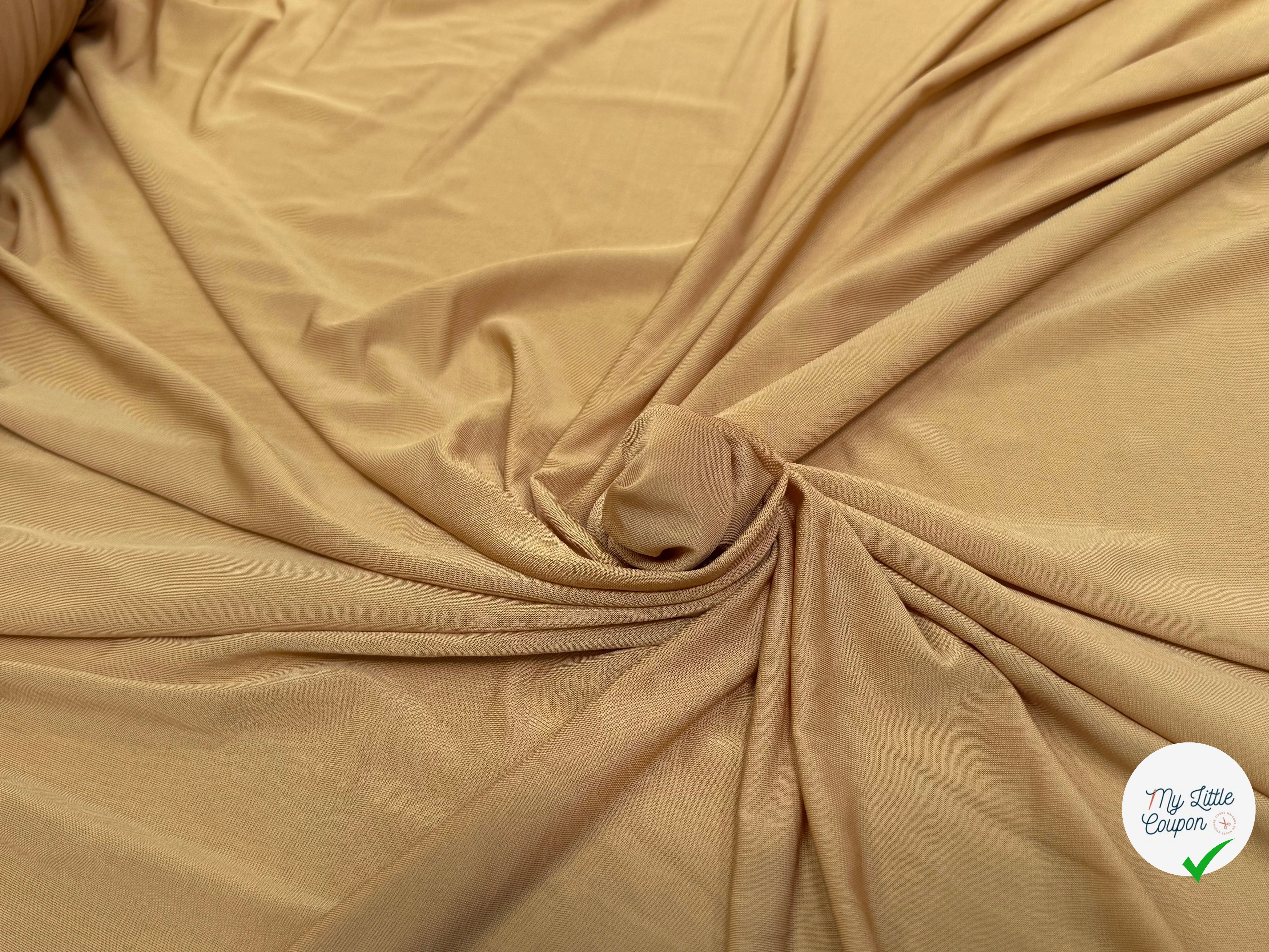 JERSEY VISCOSE FLUIDE ULTRA STRETCH CARAMEL - My Little Coupon