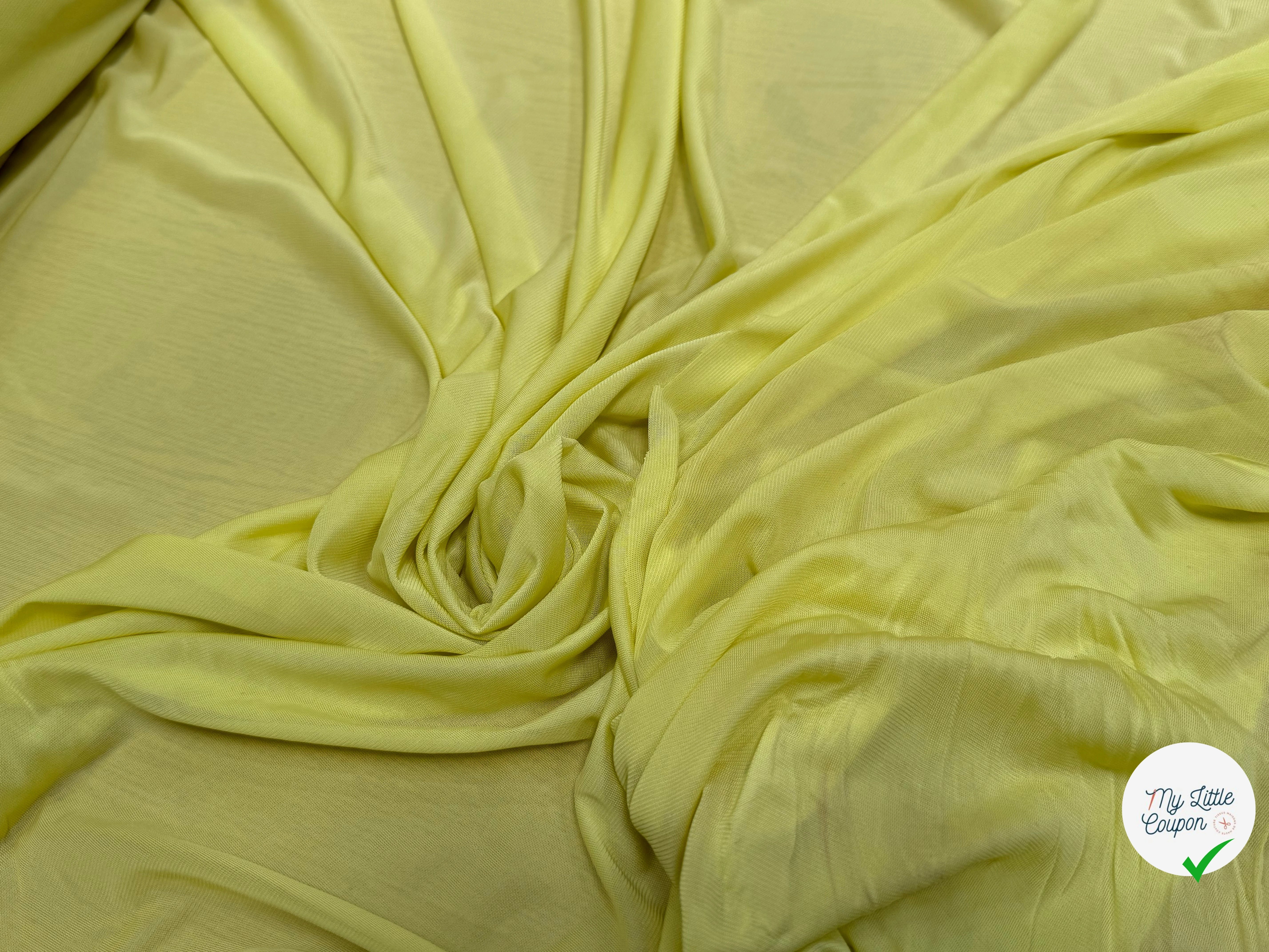 JERSEY VISCOSE FLUIDE ULTRA STRETCH JAUNE CITRON - My Little Coupon