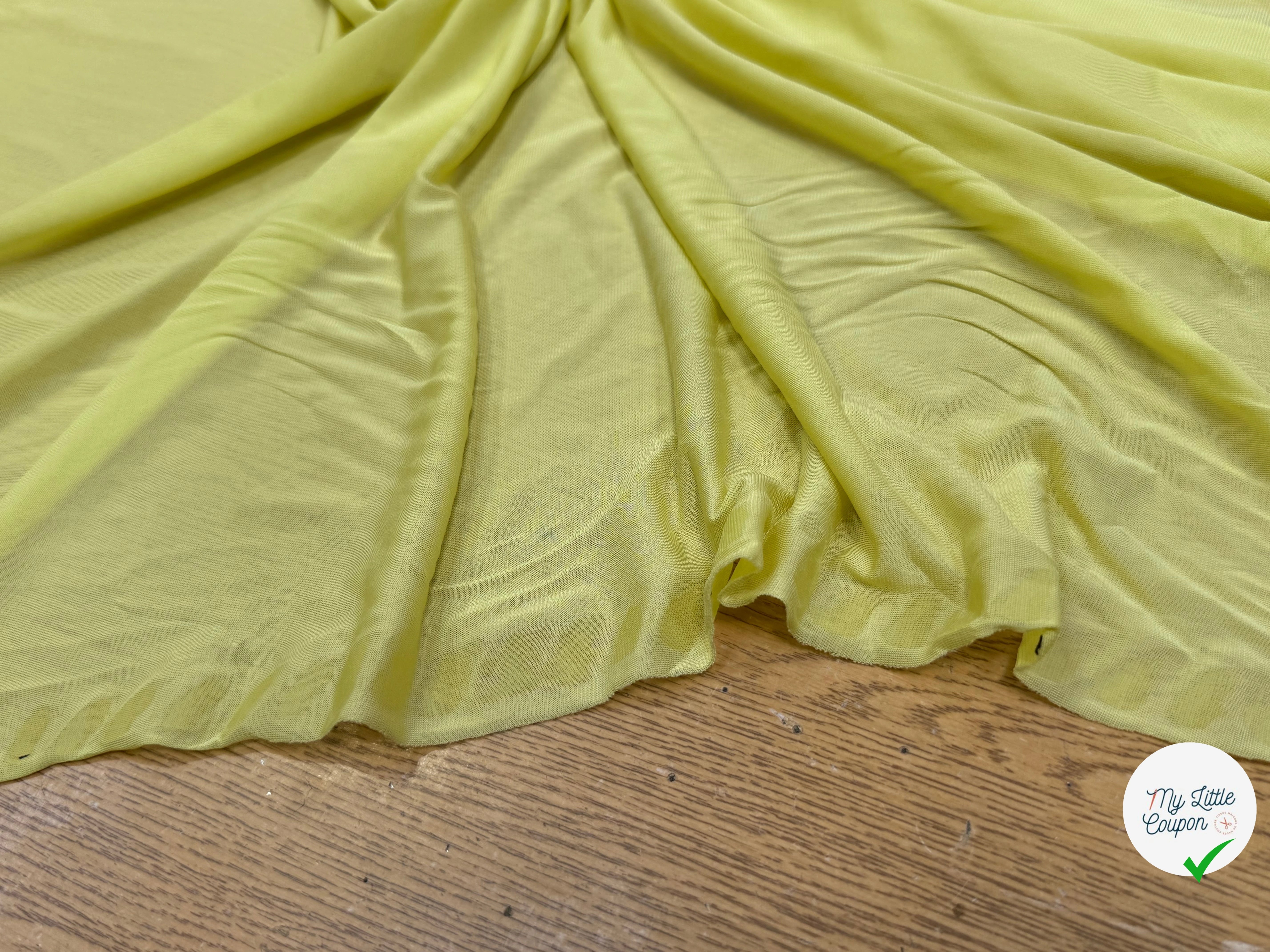 JERSEY VISCOSE FLUIDE ULTRA STRETCH JAUNE CITRON - My Little Coupon
