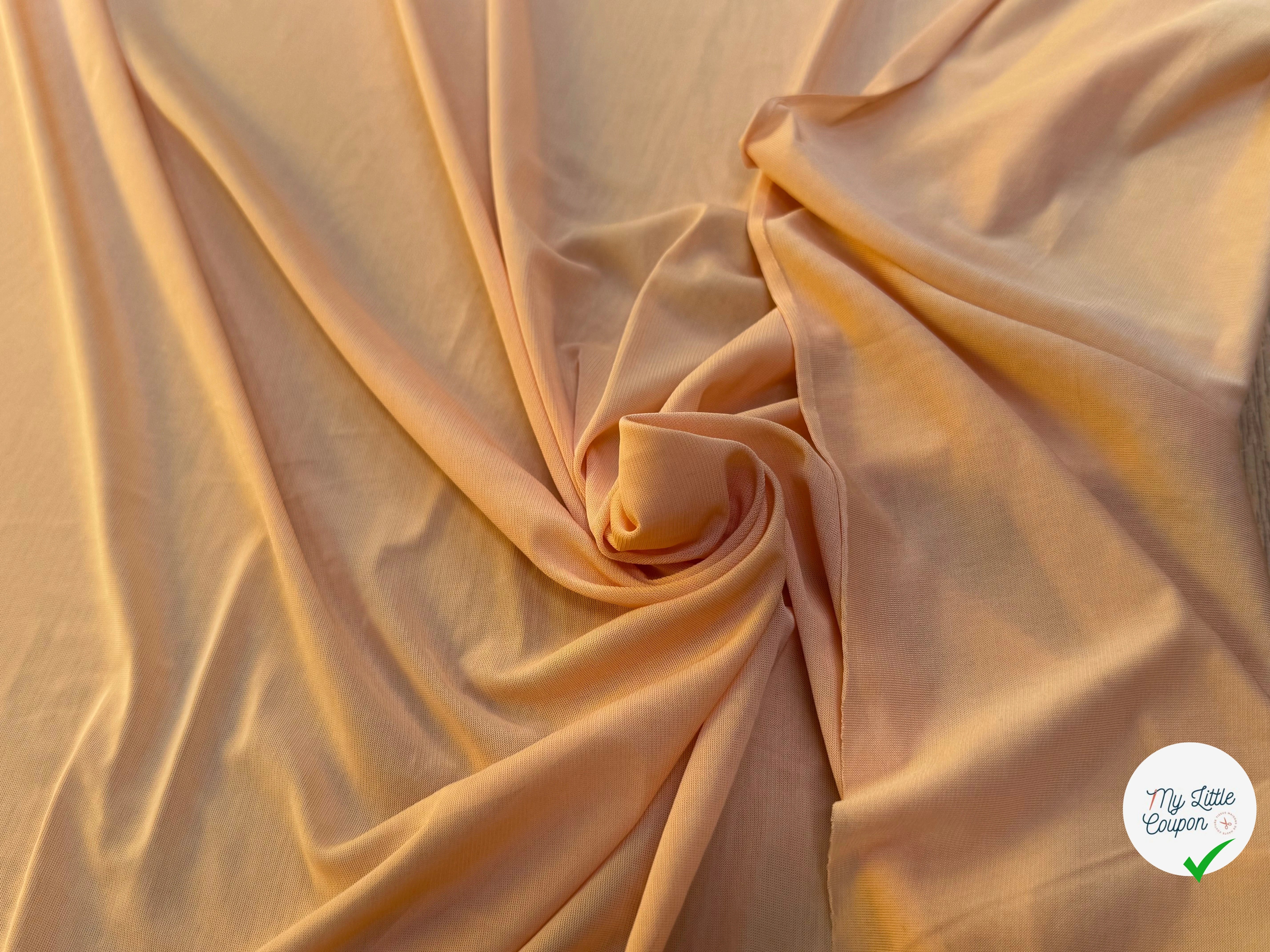 JERSEY VISCOSE FLUIDE ULTRA STRETCH ORANGE PÊCHE - My Little Coupon