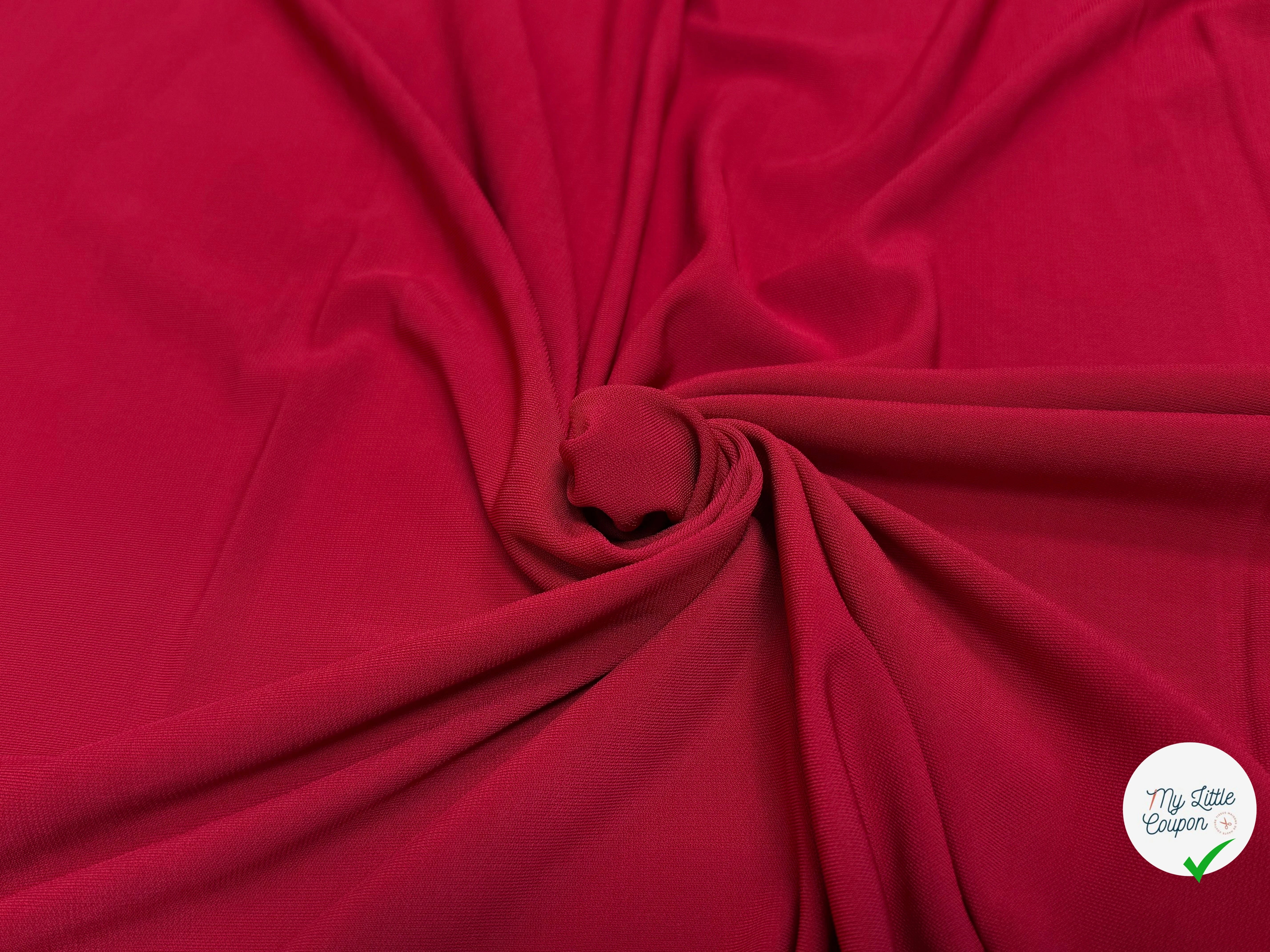 JERSEY VISCOSE FLUIDE ULTRA STRETCH RUBY ROUGE - My Little Coupon