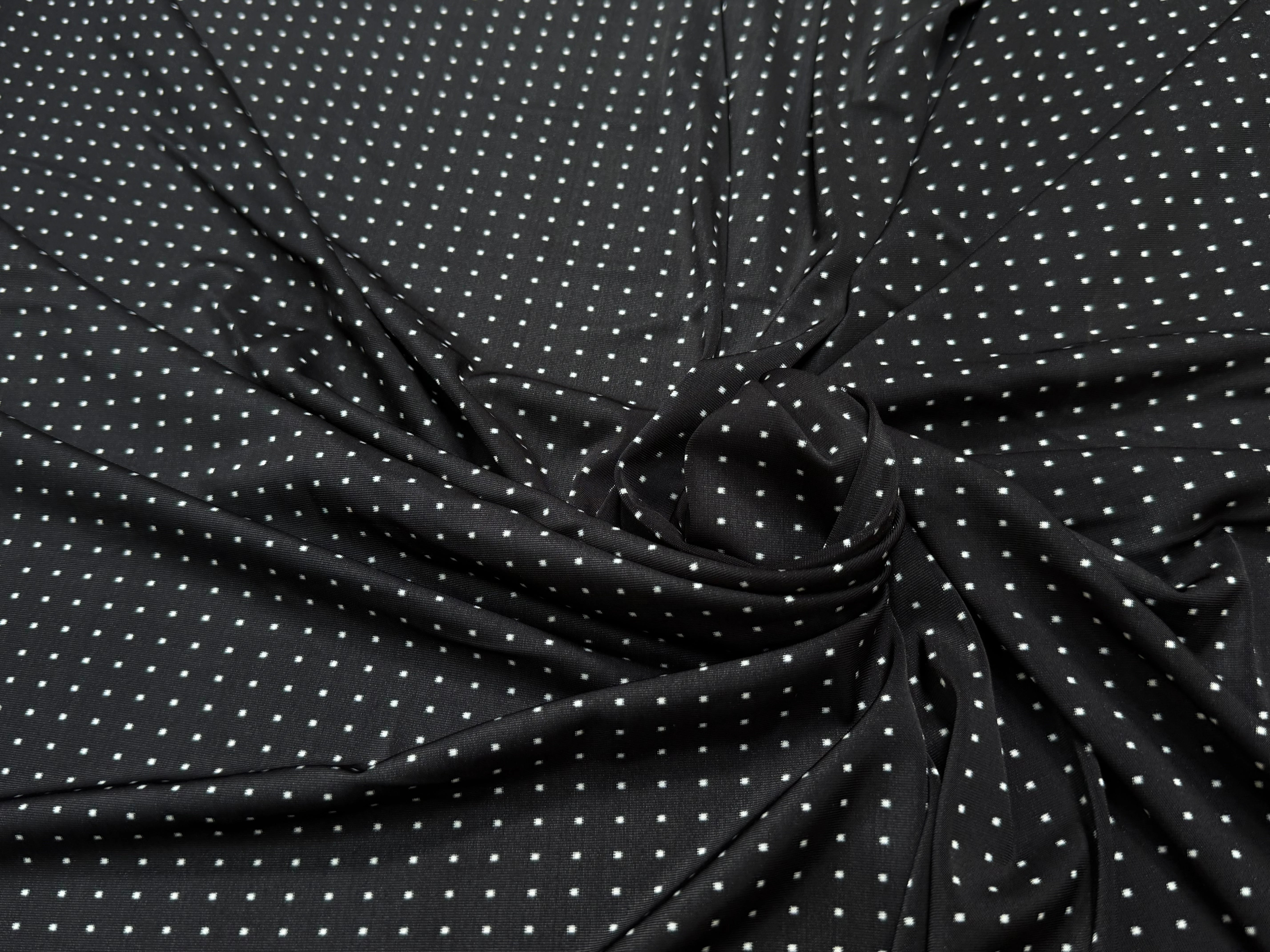 JERSEY VISCOSE FROIDE FLUIDE MOTIF À POIS ULTRA STRETCH - My Little Coupon