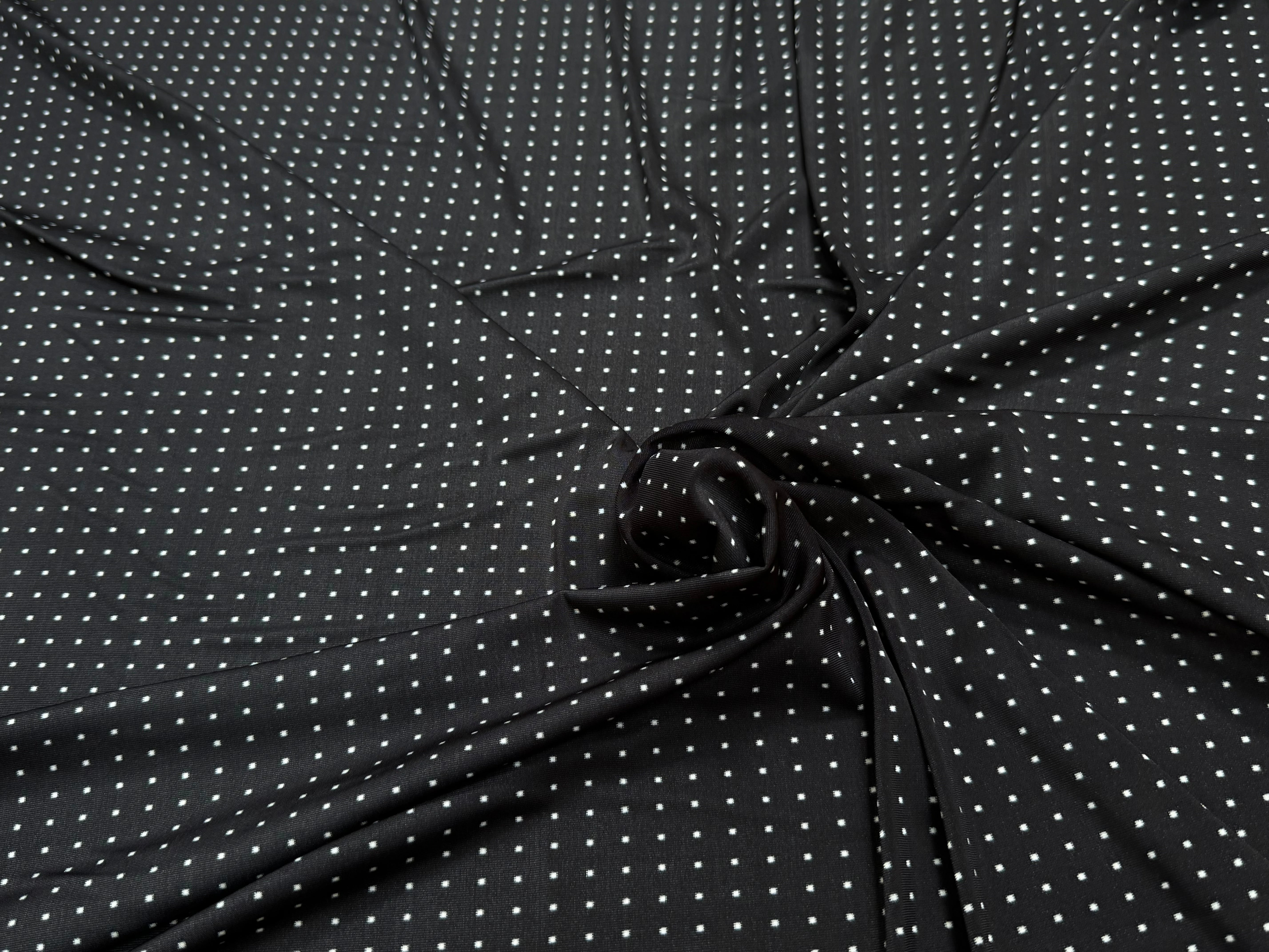 JERSEY VISCOSE FROIDE FLUIDE MOTIF À POIS ULTRA STRETCH - My Little Coupon