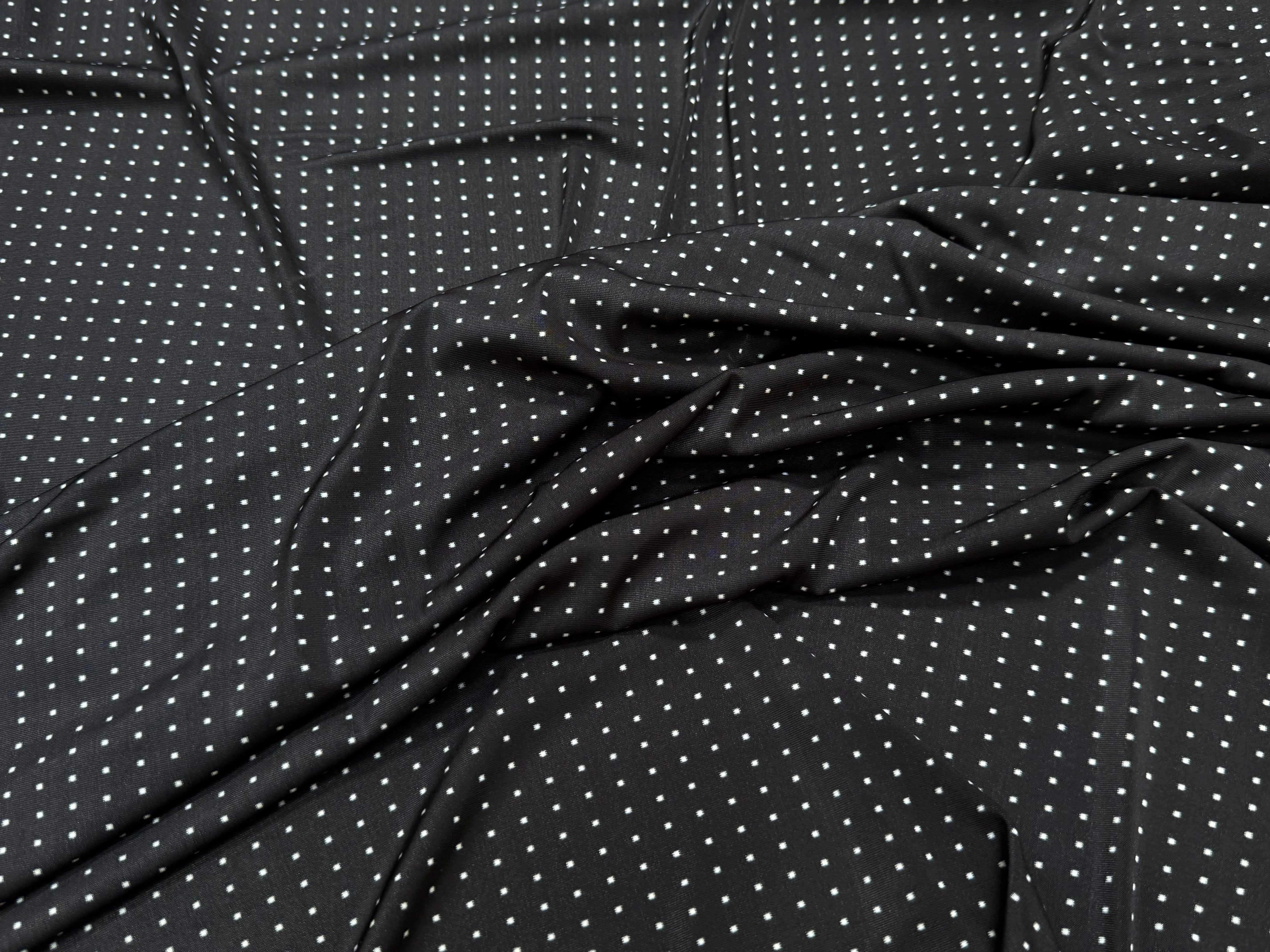 JERSEY VISCOSE FROIDE FLUIDE MOTIF À POIS ULTRA STRETCH - My Little Coupon