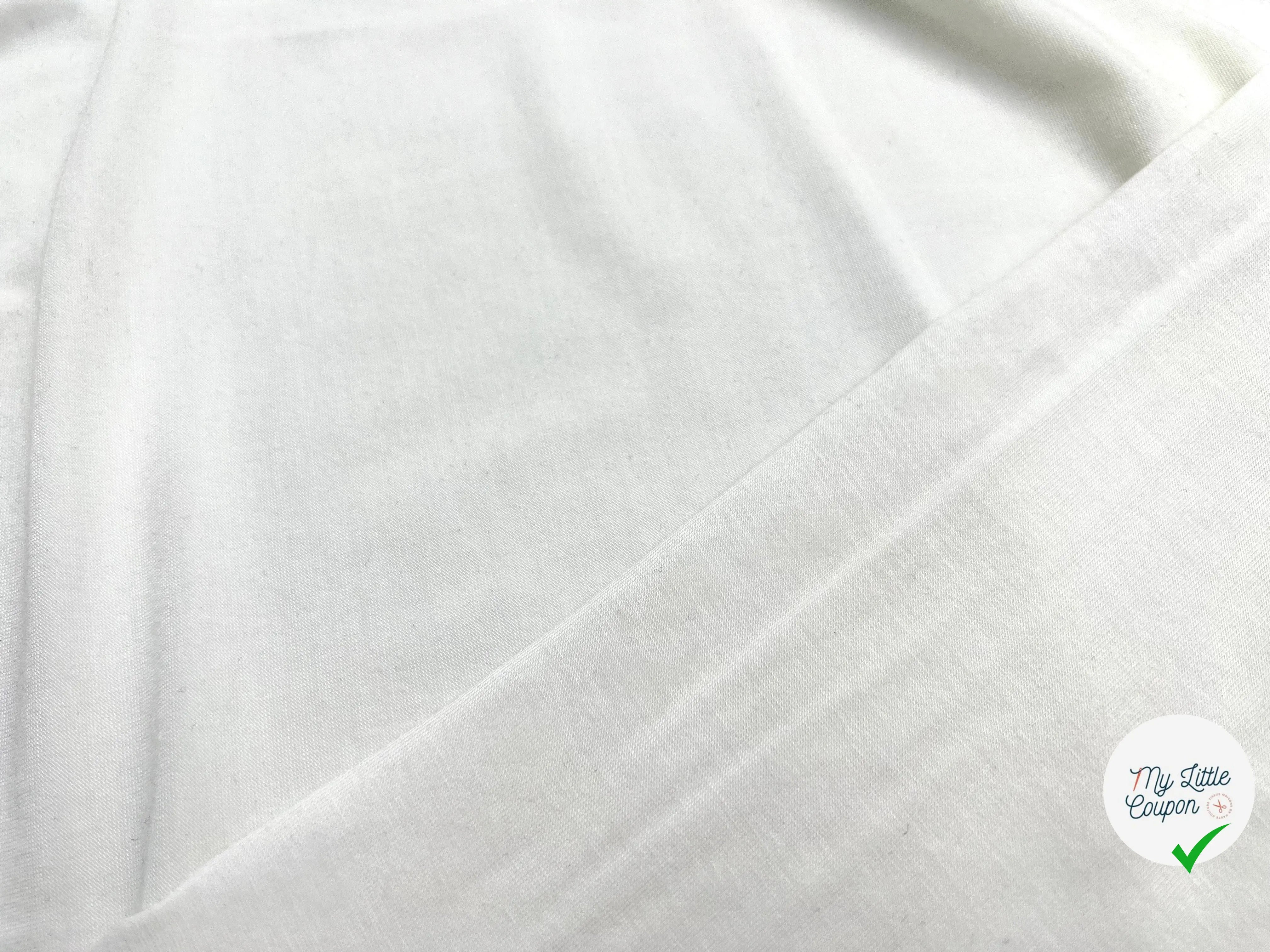 JERSEY VISCOSE STRETCH BLANC OPTIQUE TOUCHER SOYEUX - My Little Coupon - tissu - coudre