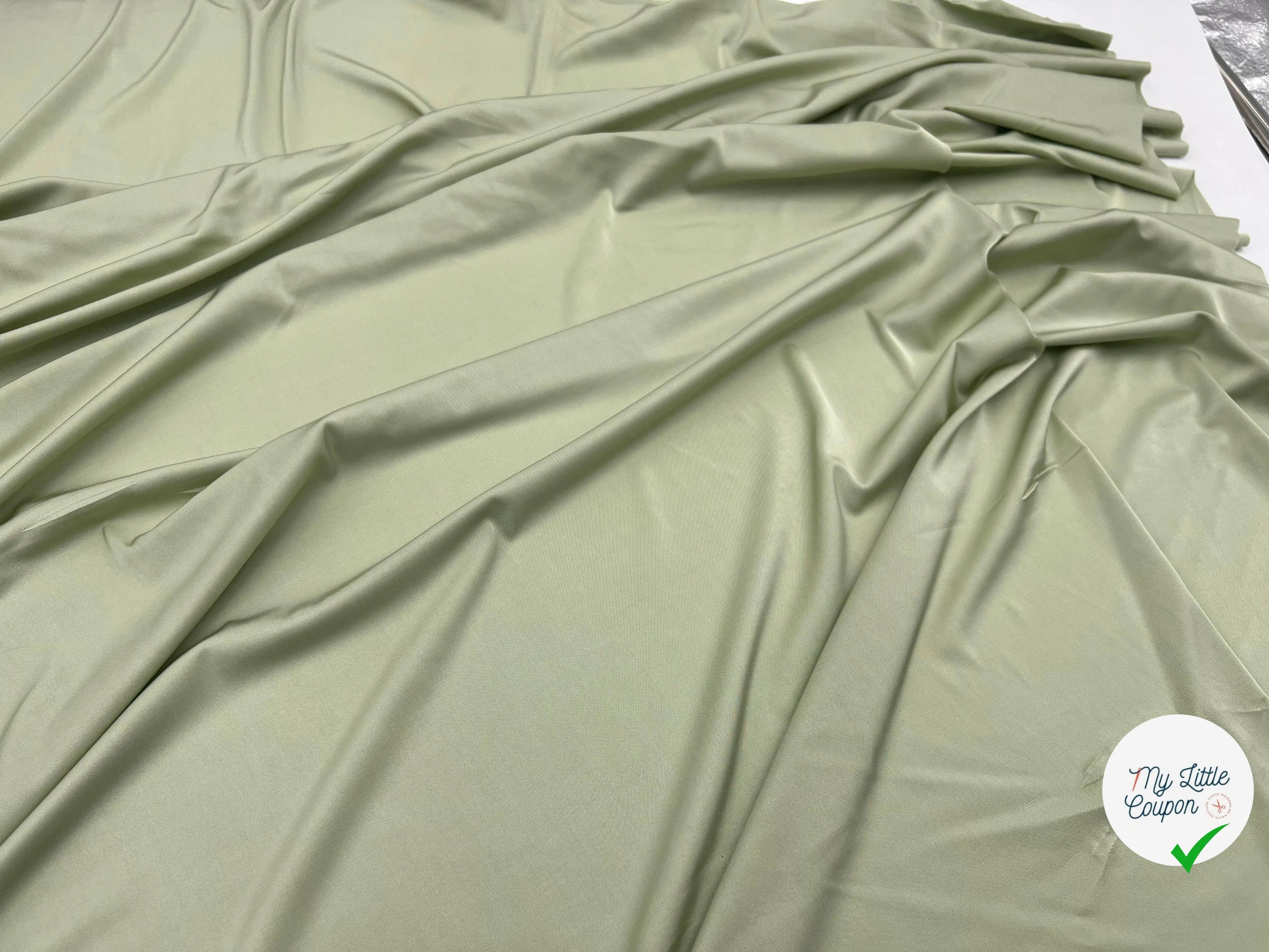JERSEY VISCOSE STRETCH GLACE À LA PISTACHE - My Little Coupon - tissu - coudre