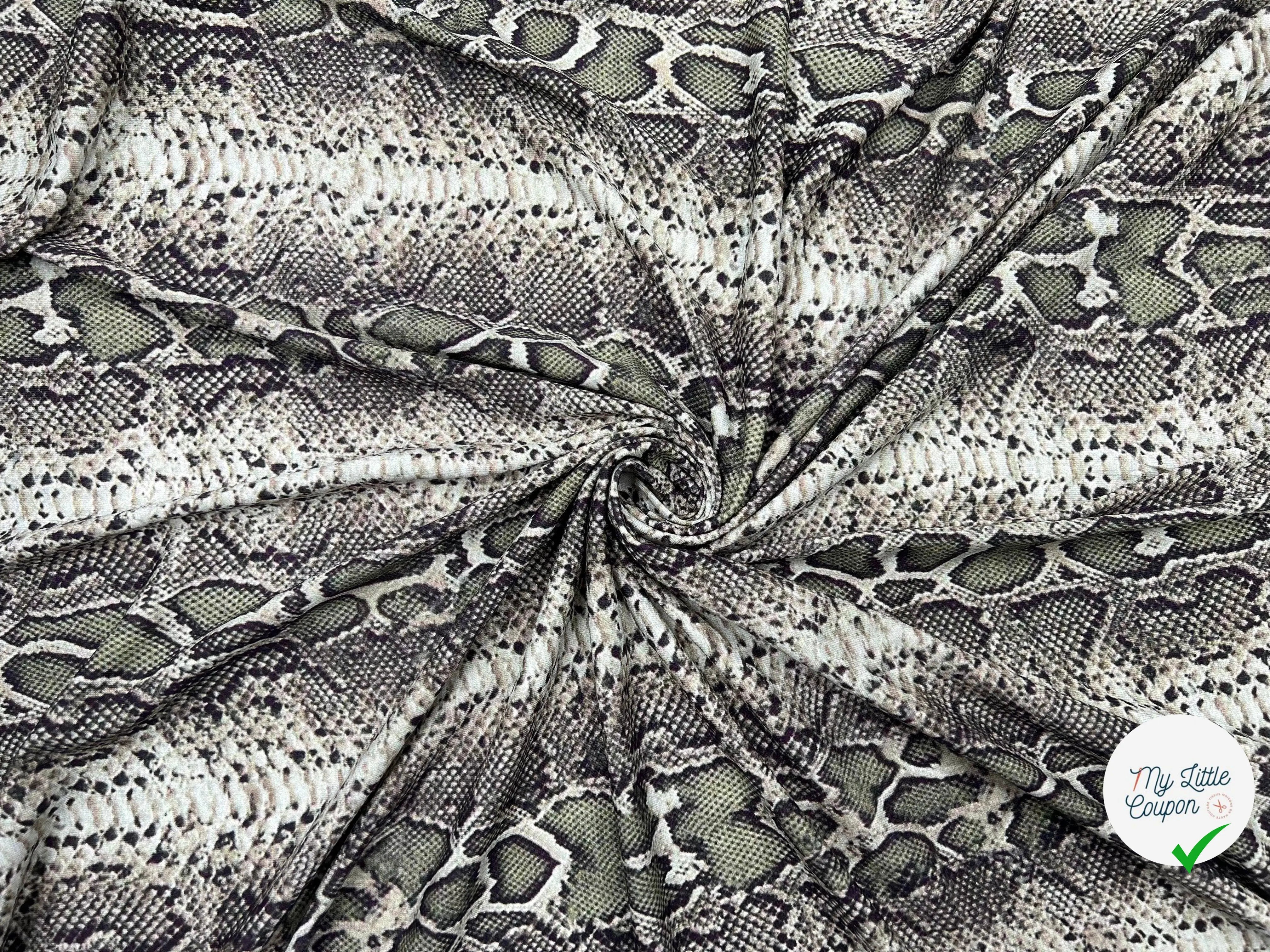 JERSEY VISCOSE STRETCH IMPRIMÉ PYTHON - My Little Coupon - tissu - coudre