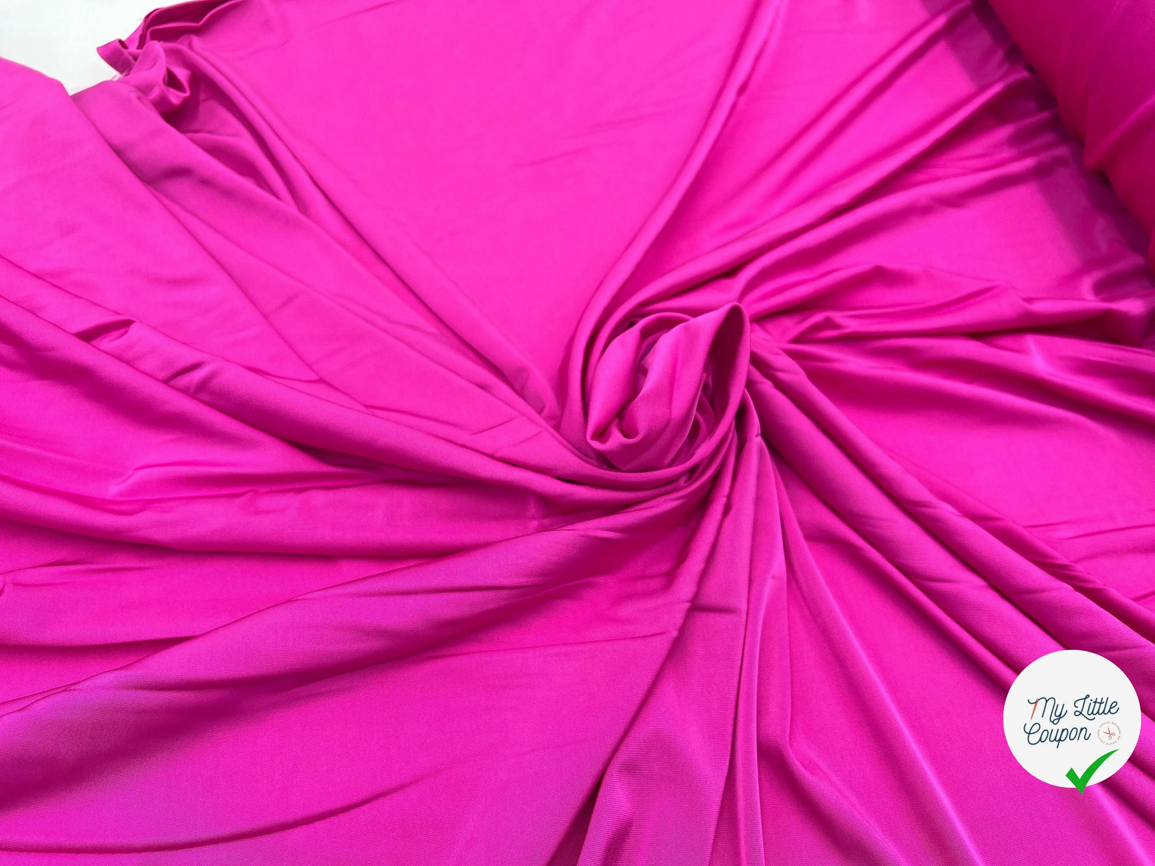 JERSEY VISCOSE STRETCH SHINY FUSCHIA - My Little Coupon - tissu - coudre
